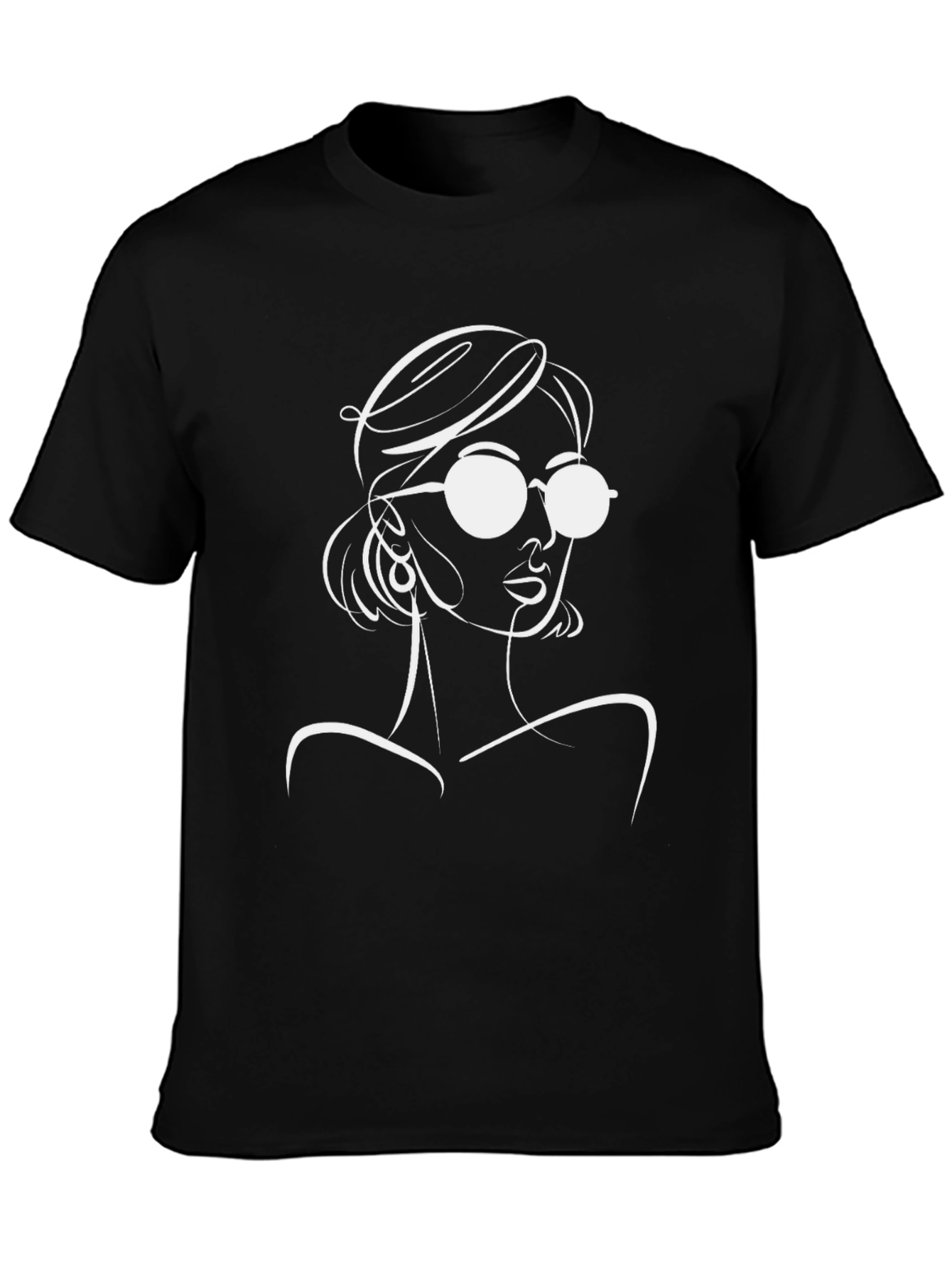Stylish Black T-Shirt with Woman Graphic