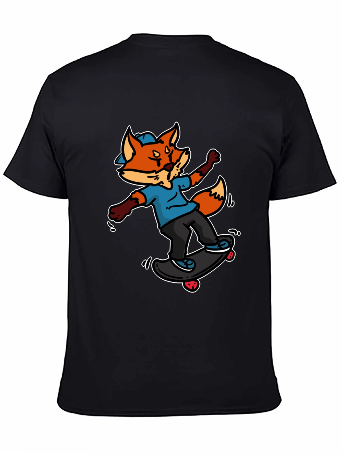Skateboarding Fox Graphic Tee - Cool Cartoon Design