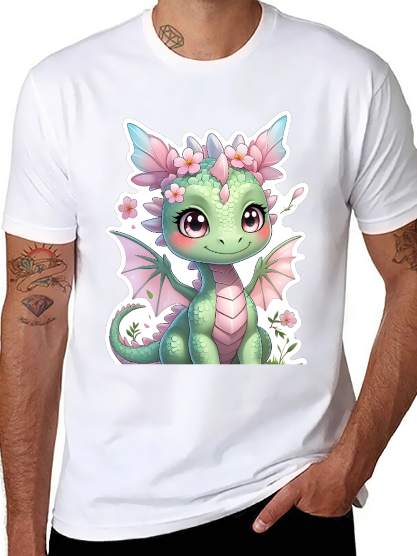 Cute Dragon Graphic Tee - Stylish Black T-Shirt