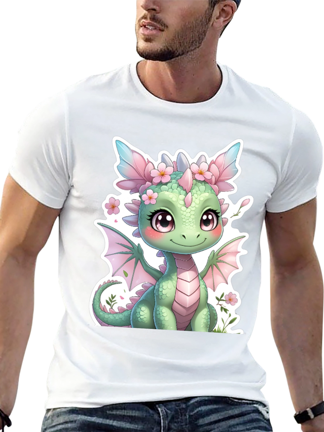 Cute Dragon Graphic Tee - Stylish Black T-Shirt
