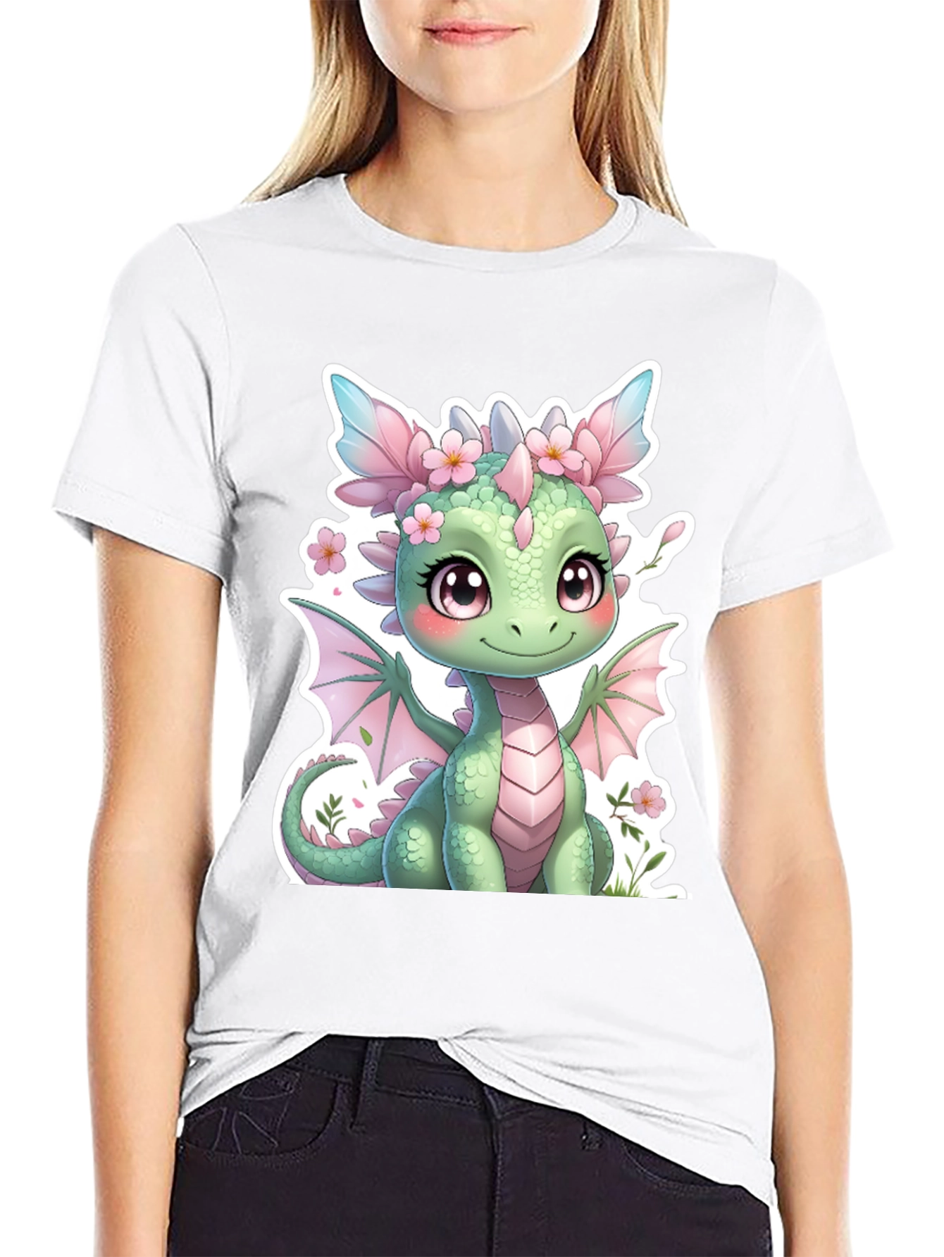 Cute Dragon Graphic Tee - Stylish Black T-Shirt