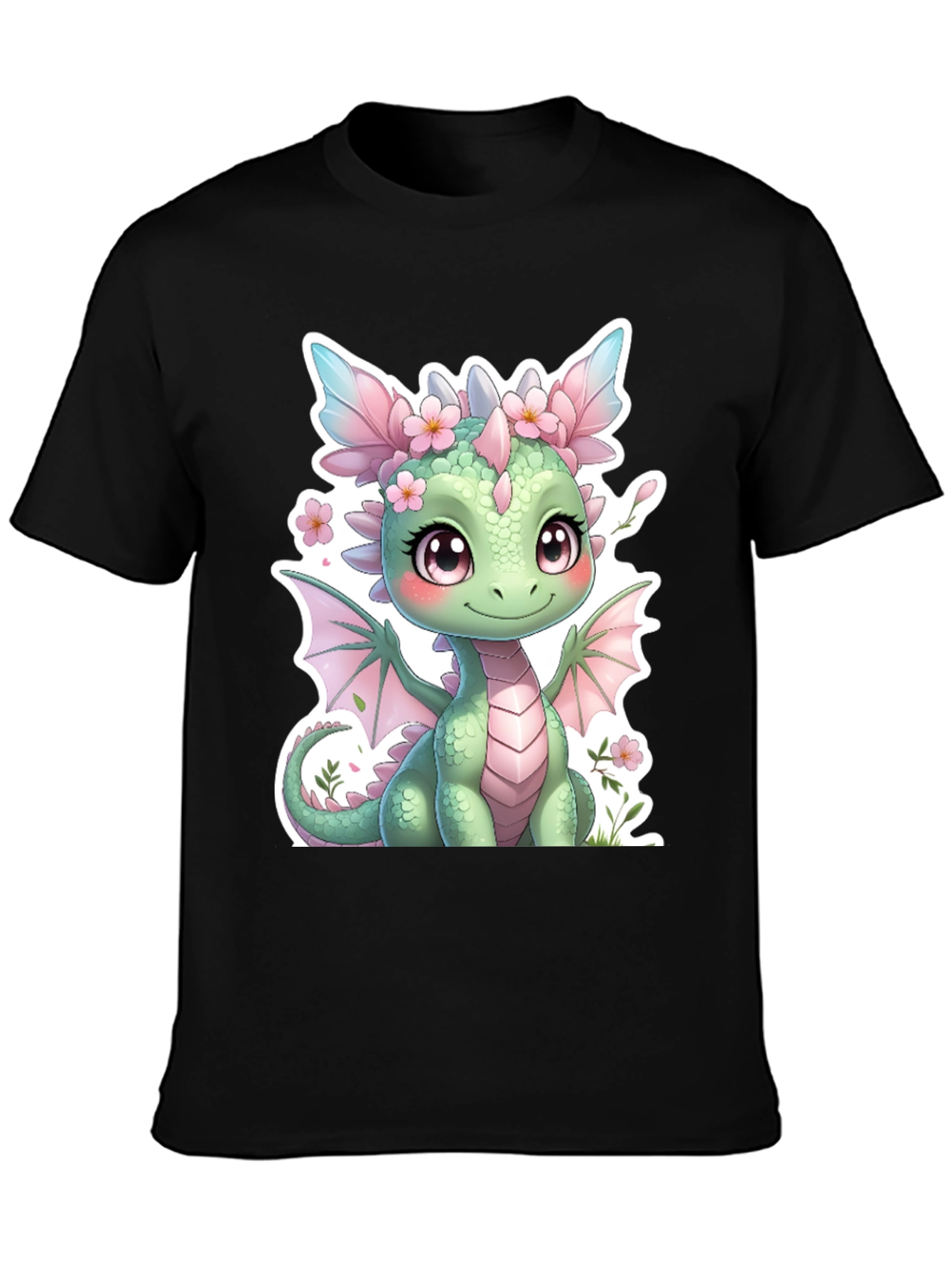 Cute Dragon Graphic Tee - Stylish Black T-Shirt