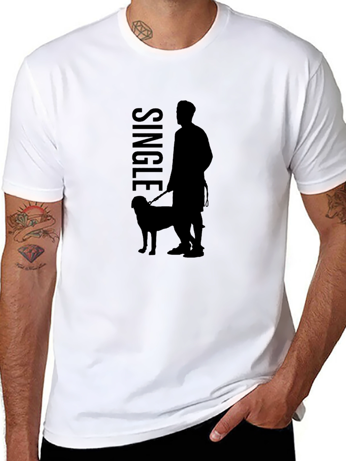 Single Dog Walker Graphic Tee - Black
