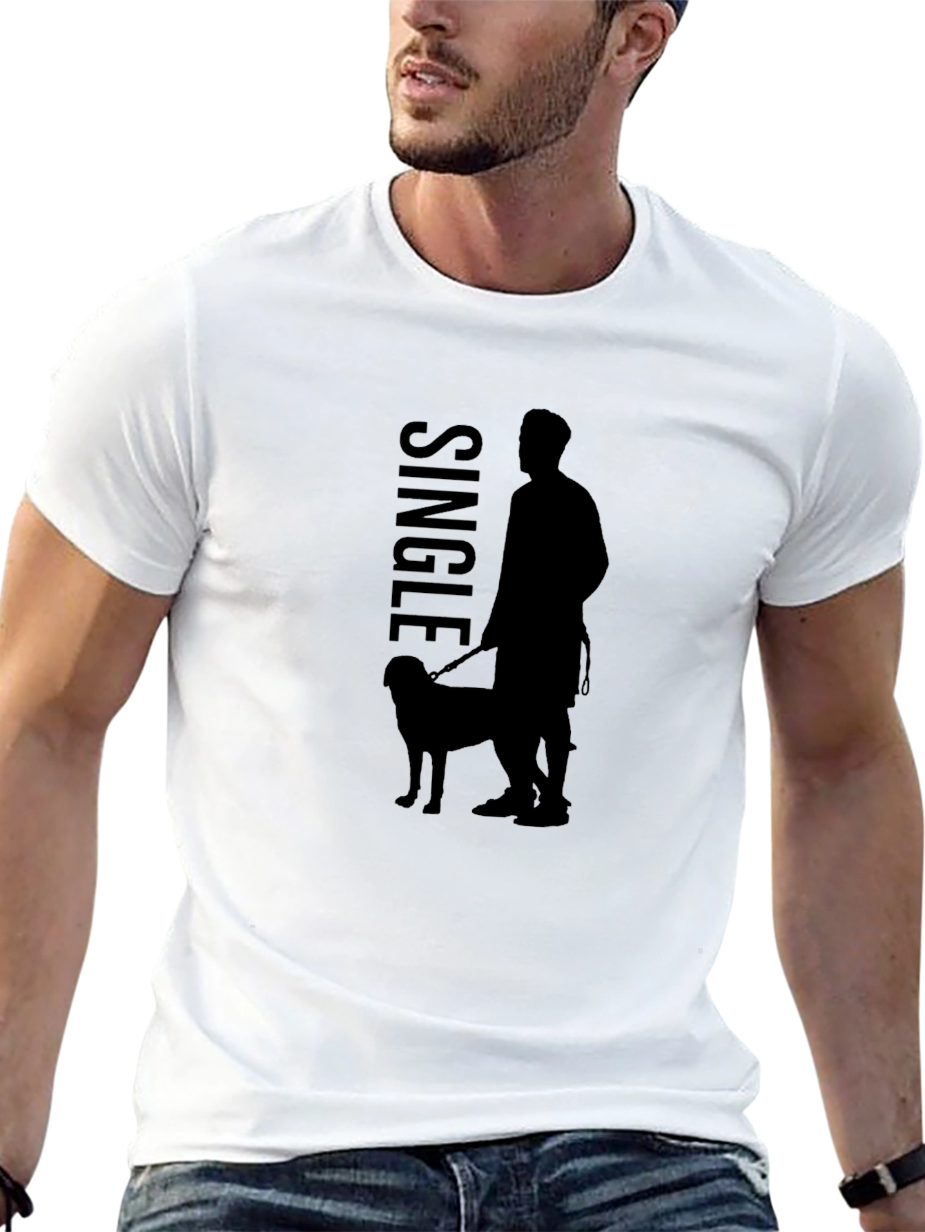 Single Dog Walker Graphic Tee - Black