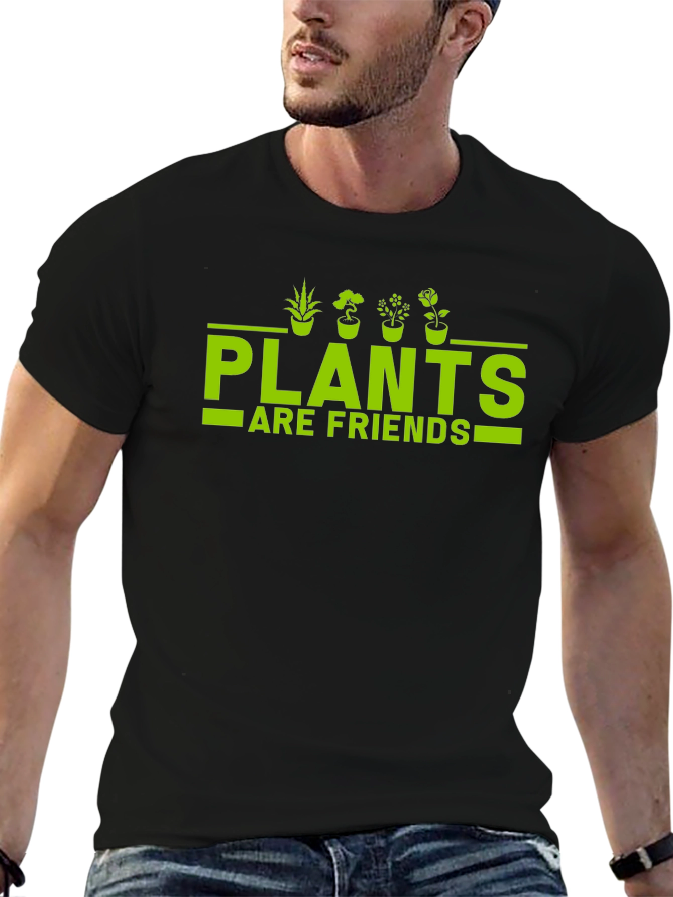 Plants are Friends T-Shirt - Black