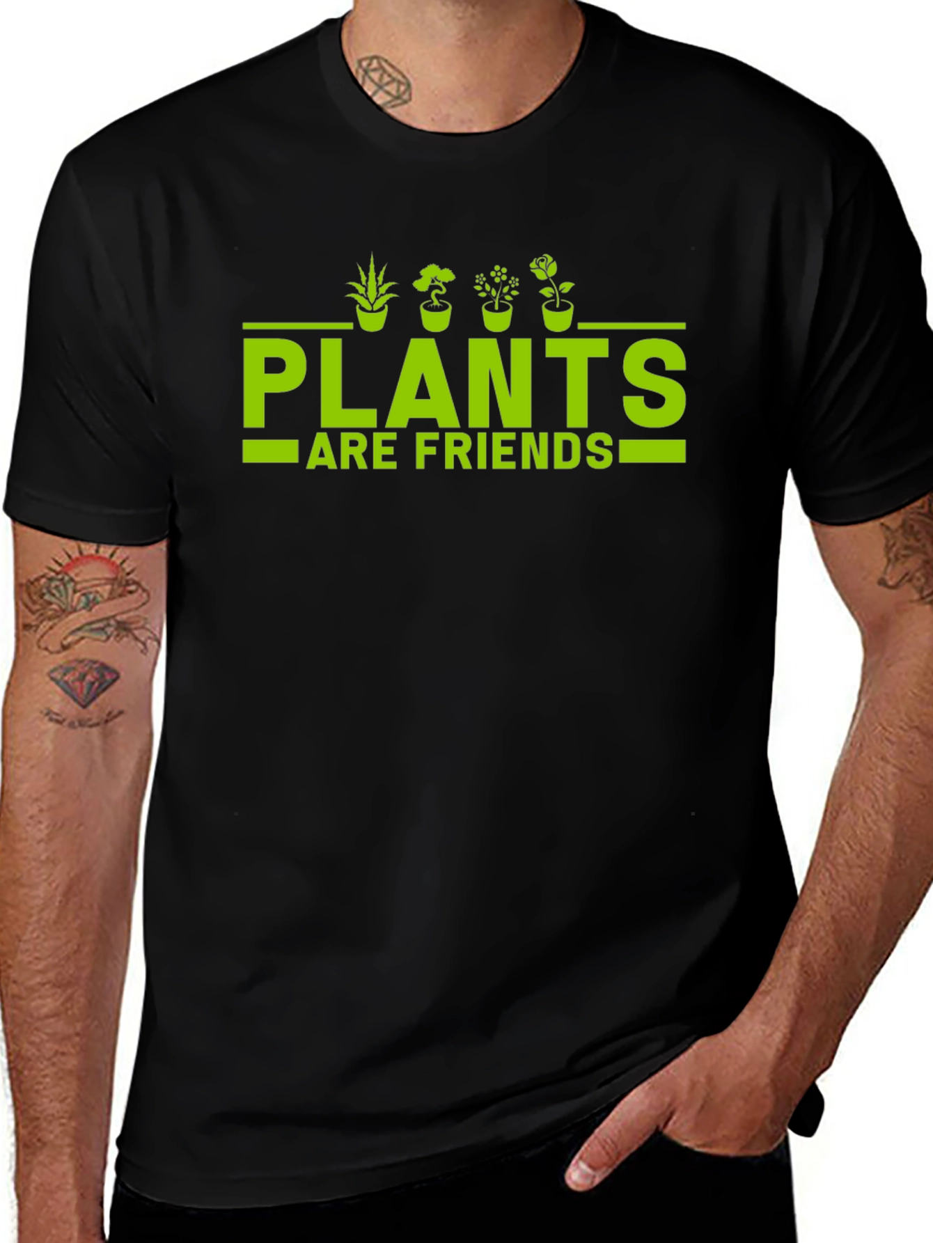 Plants are Friends T-Shirt - Black