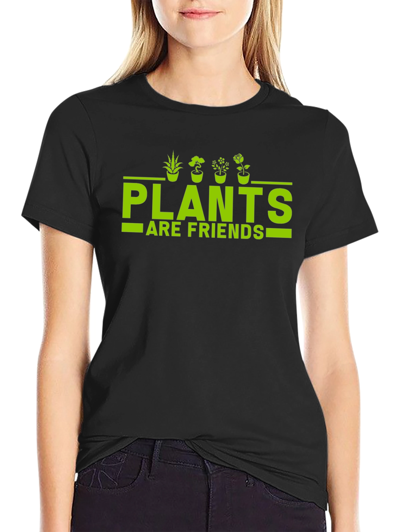 Plants are Friends T-Shirt - Black