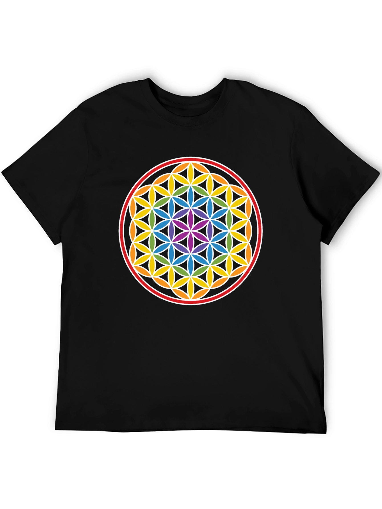 Flower of Life Chakra T-Shirt - Sacred Geometry Tee