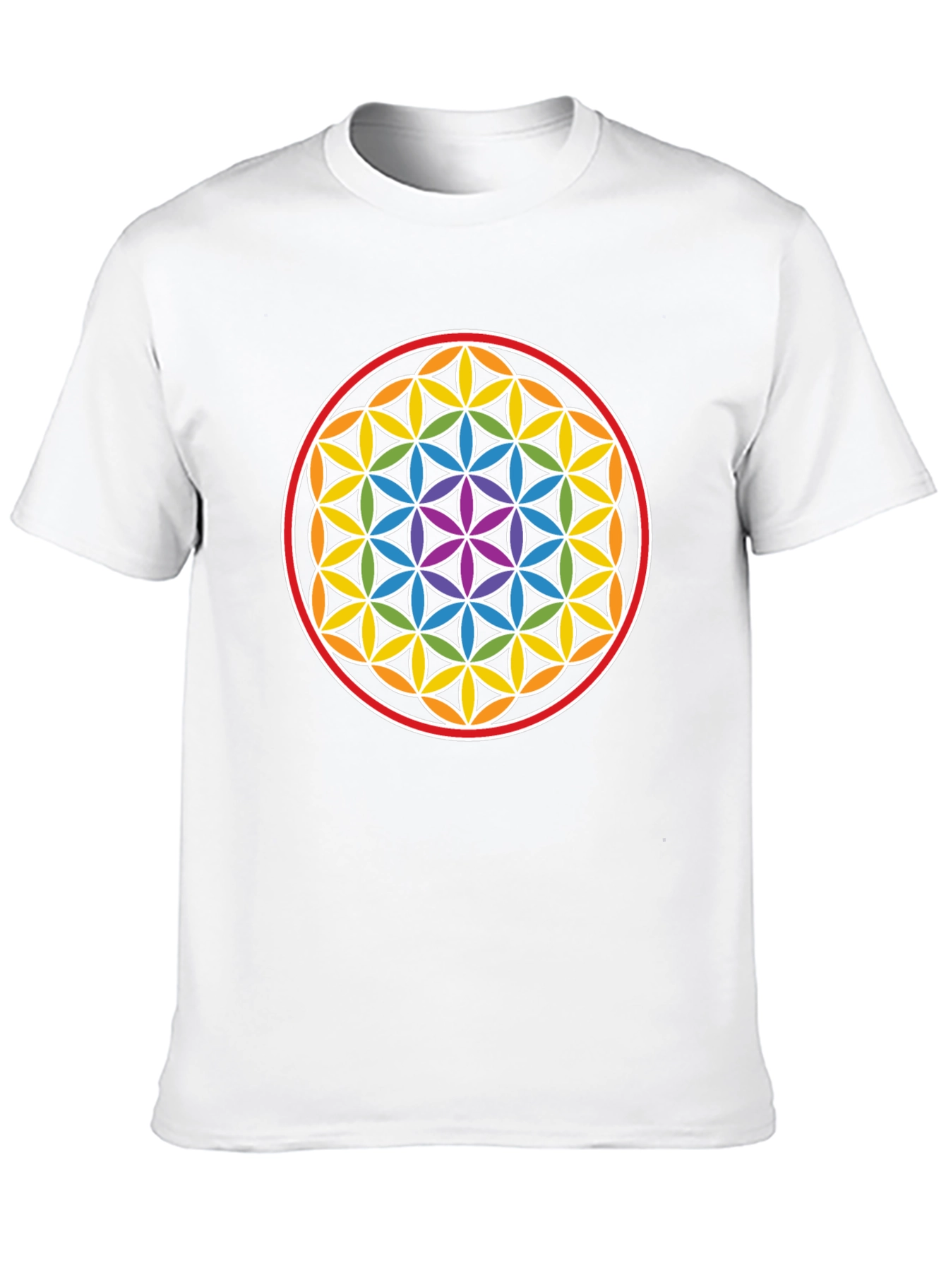 Flower of Life Chakra T-Shirt - Sacred Geometry Tee