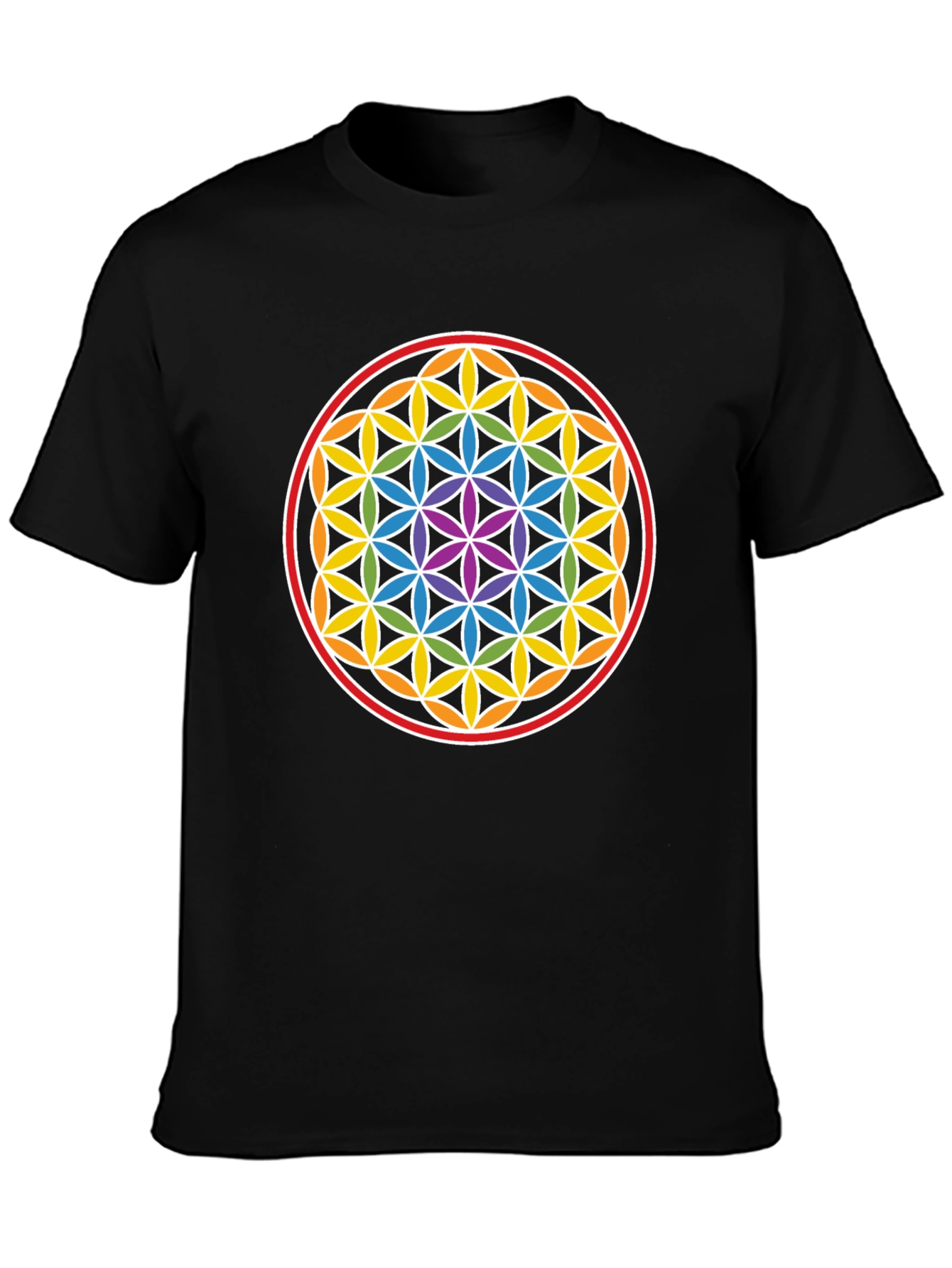Flower of Life Chakra T-Shirt - Sacred Geometry Tee