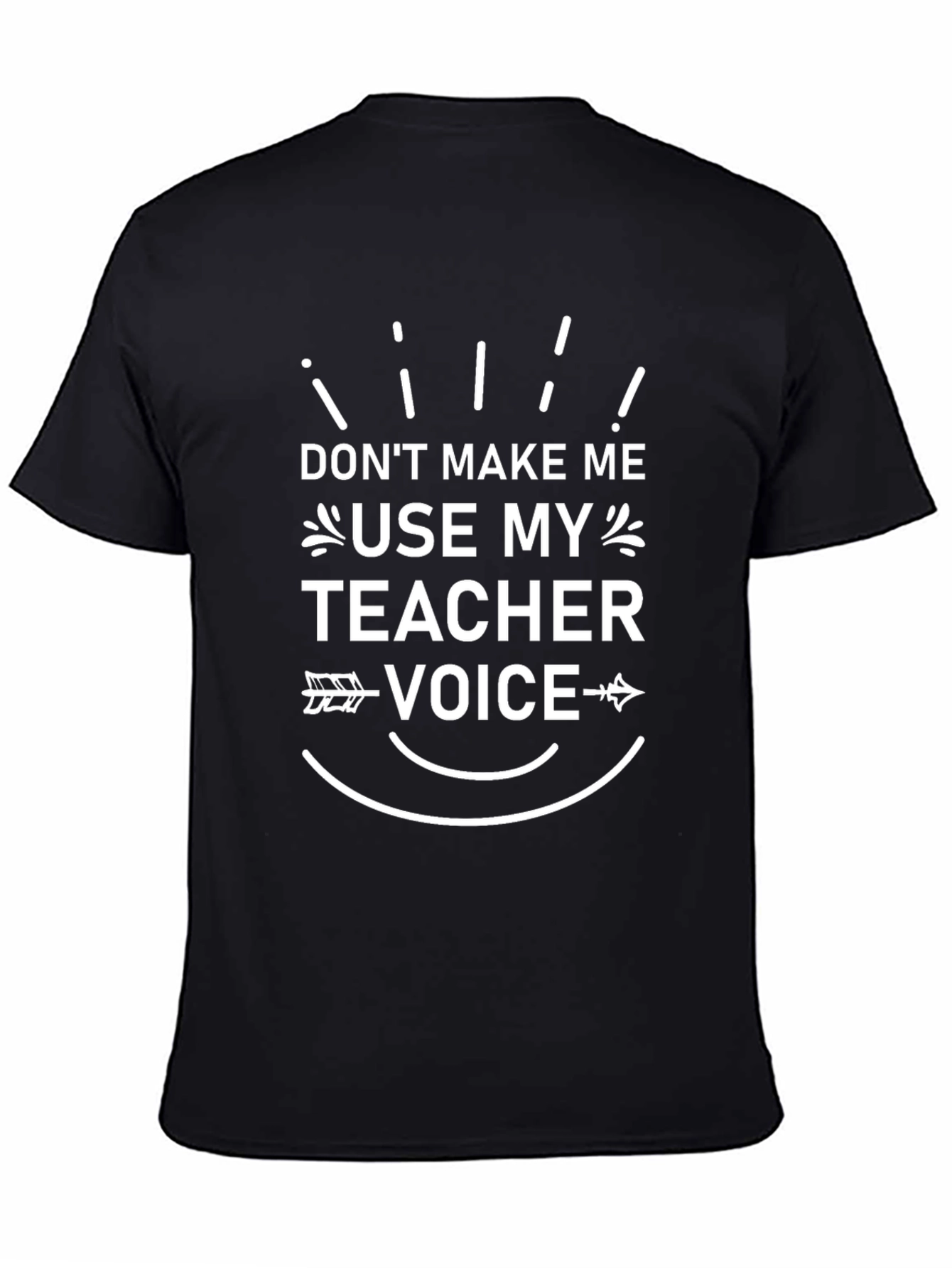Funny Teacher Voice Graphic Tee - Black Cotton T-Shirt