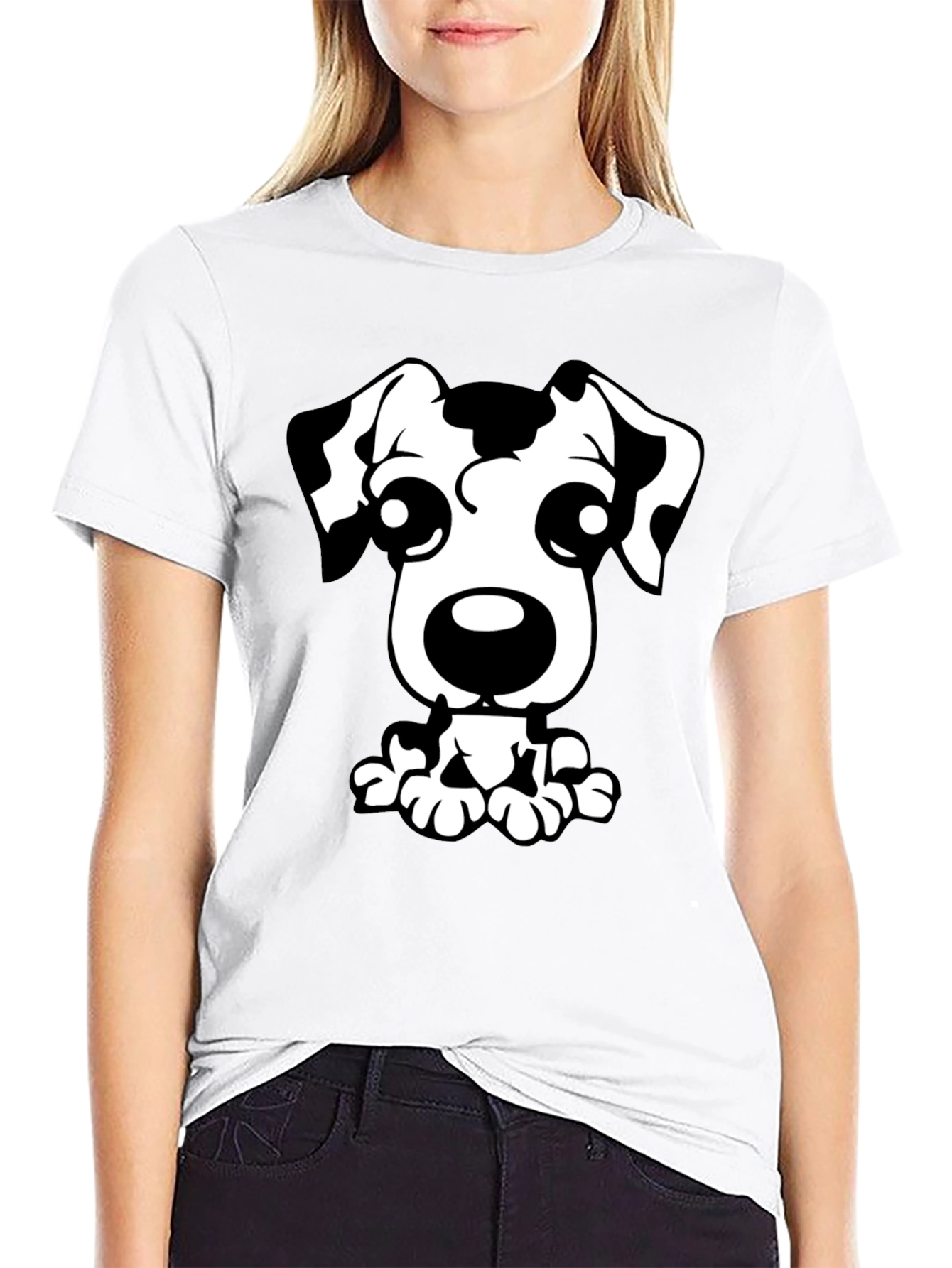 Dalmatian Dog Graphic Tee - Black T-Shirt