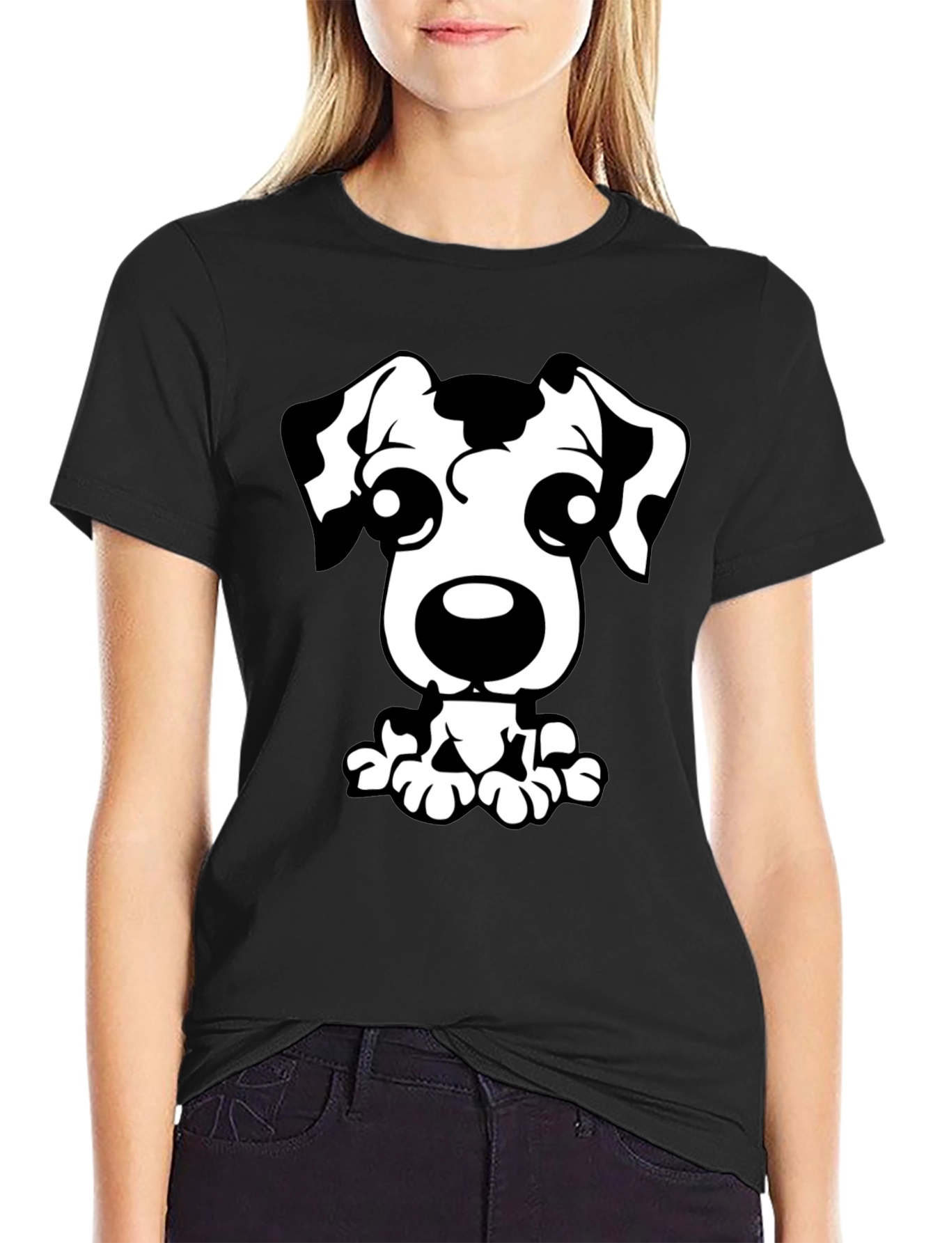 Dalmatian Dog Graphic Tee - Black T-Shirt