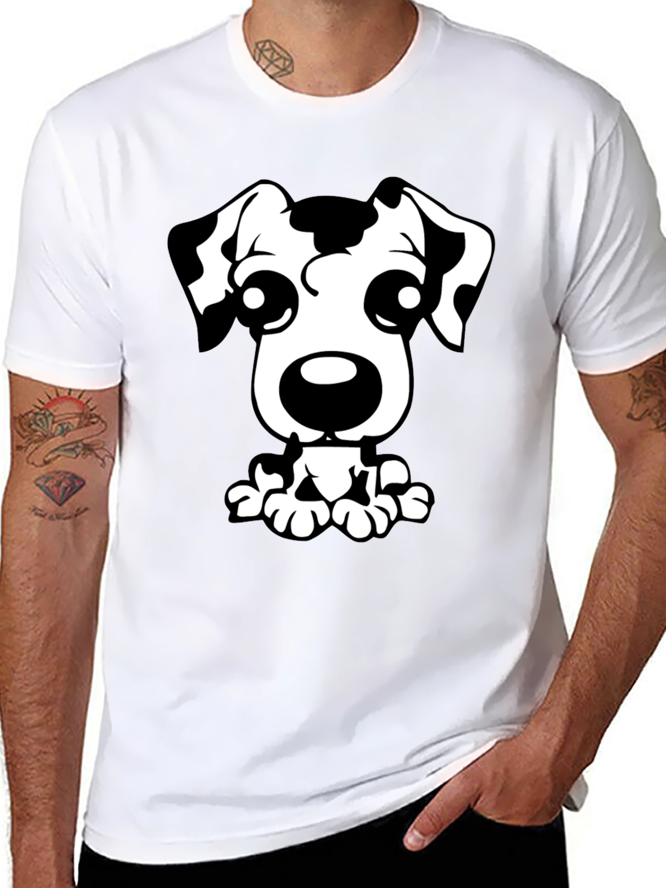 Dalmatian Dog Graphic Tee - Black T-Shirt