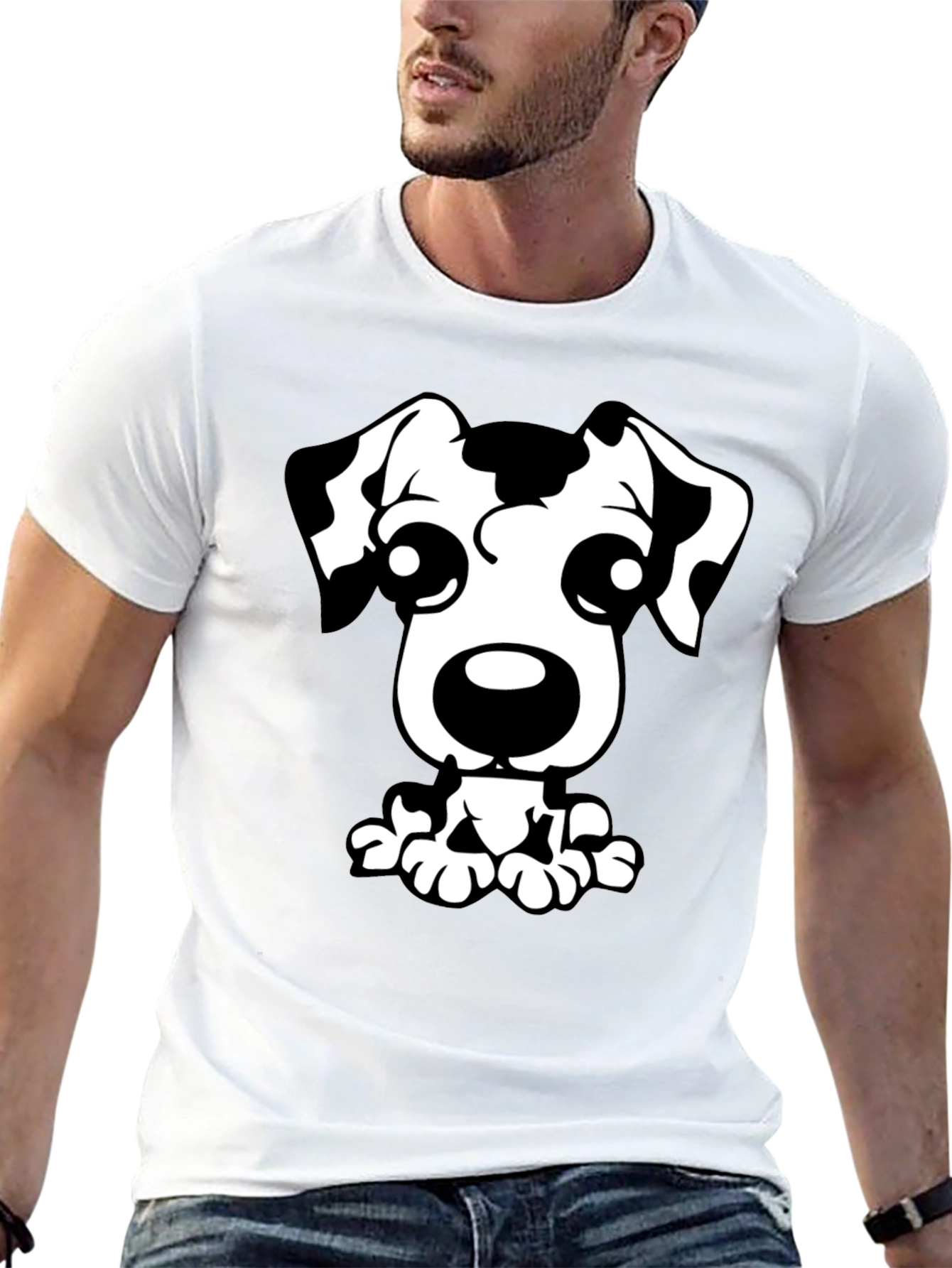 Dalmatian Dog Graphic Tee - Black T-Shirt