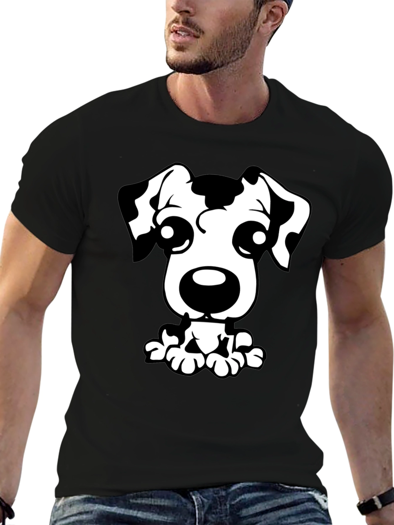 Dalmatian Dog Graphic Tee - Black T-Shirt