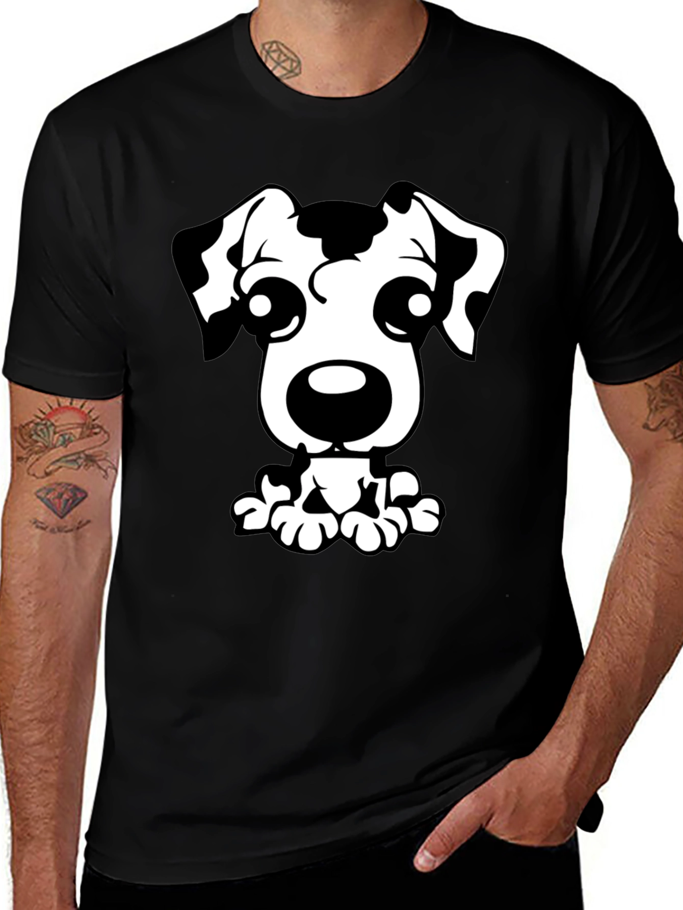 Dalmatian Dog Graphic Tee - Black T-Shirt