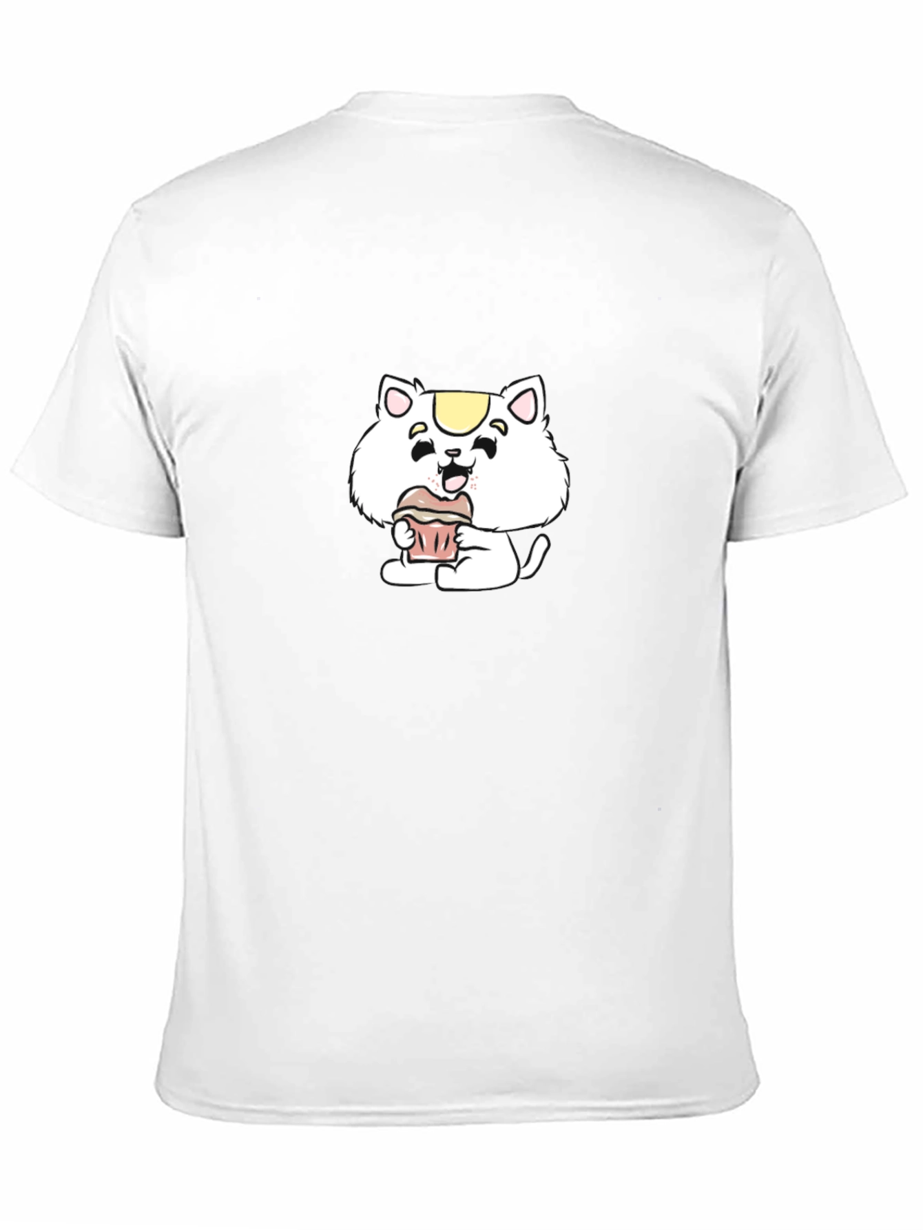 Cute Cartoon Cat Cupcake Black T-Shirt