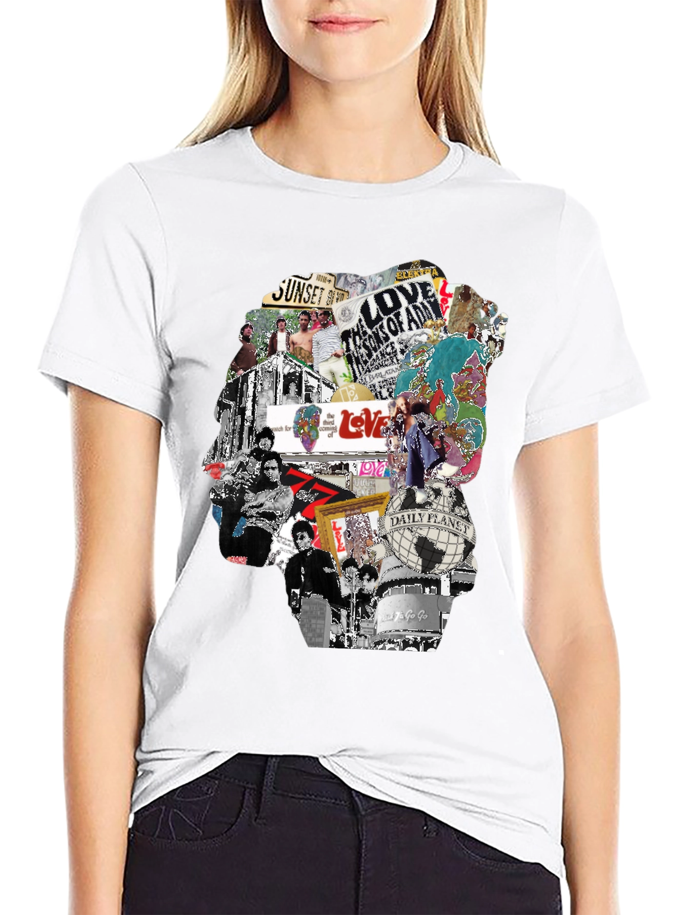 Retro Collage Graphic T-Shirt - Unique Design