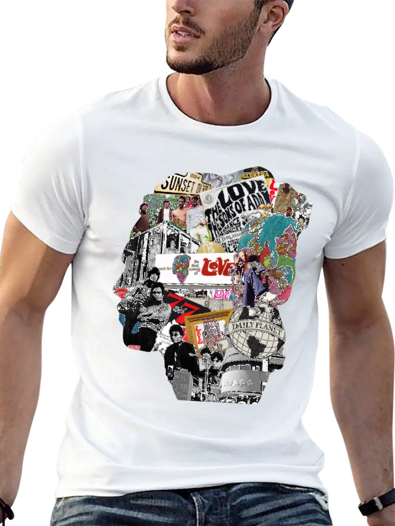 Retro Collage Graphic T-Shirt - Unique Design