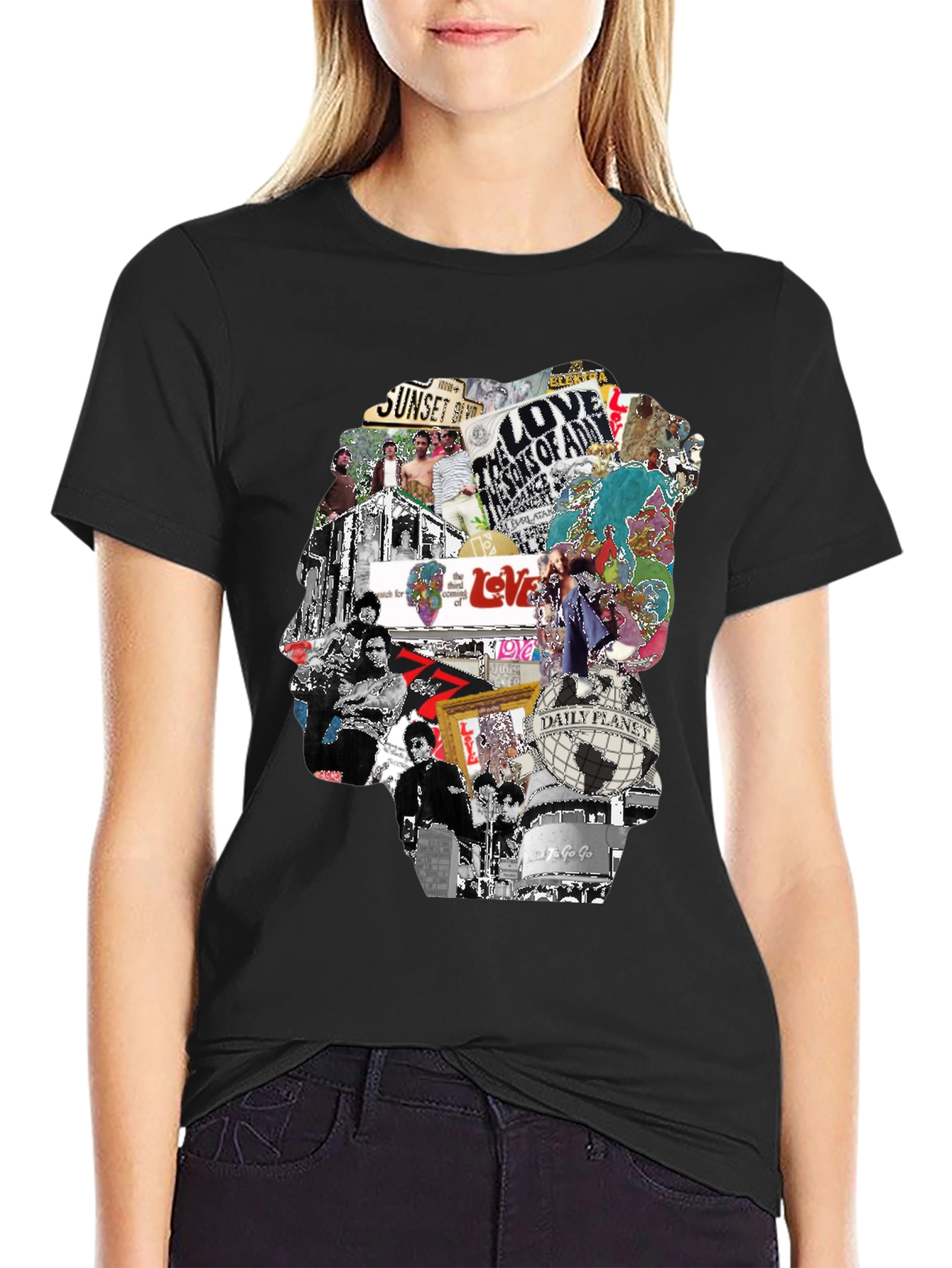 Retro Collage Graphic T-Shirt - Unique Design