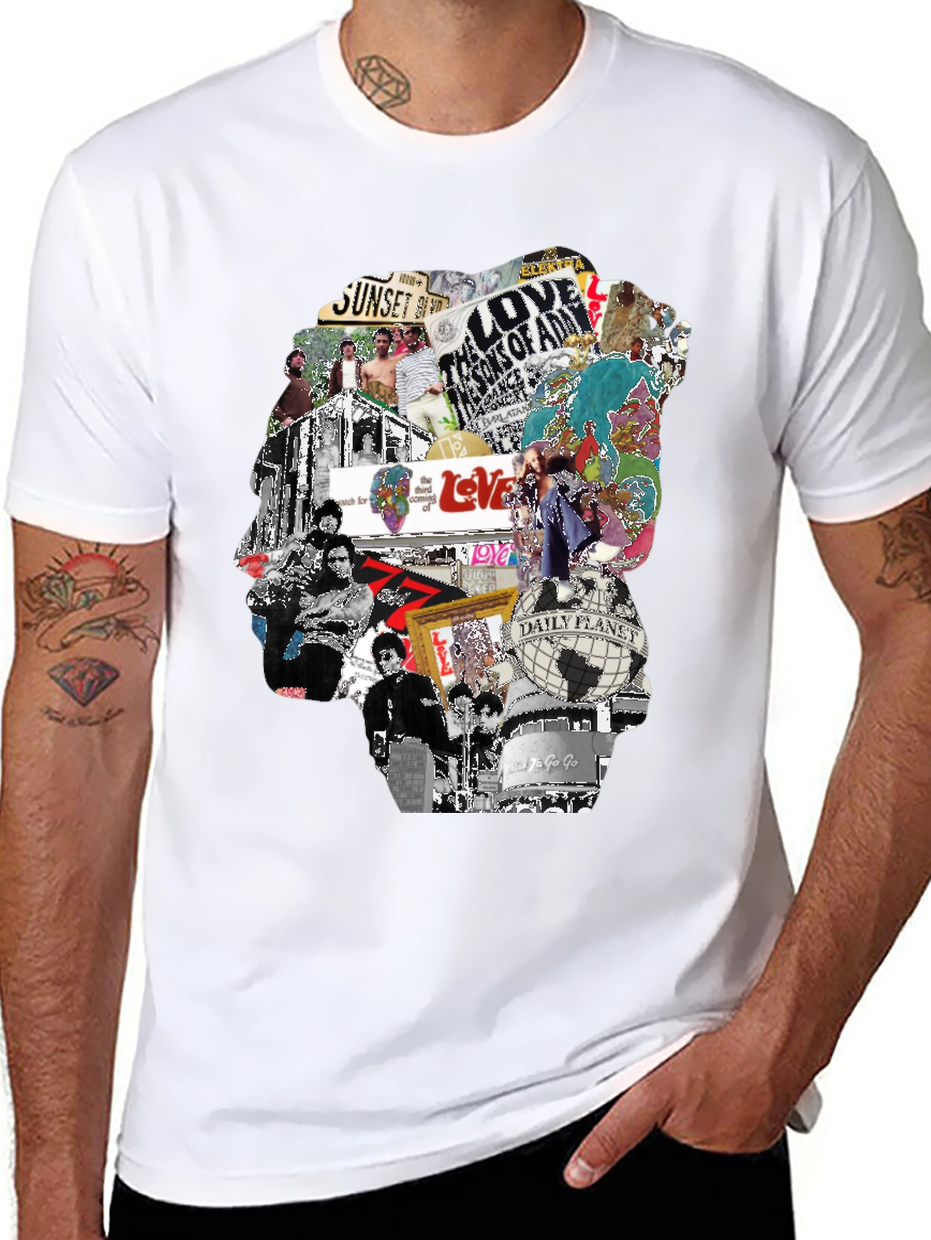 Retro Collage Graphic T-Shirt - Unique Design