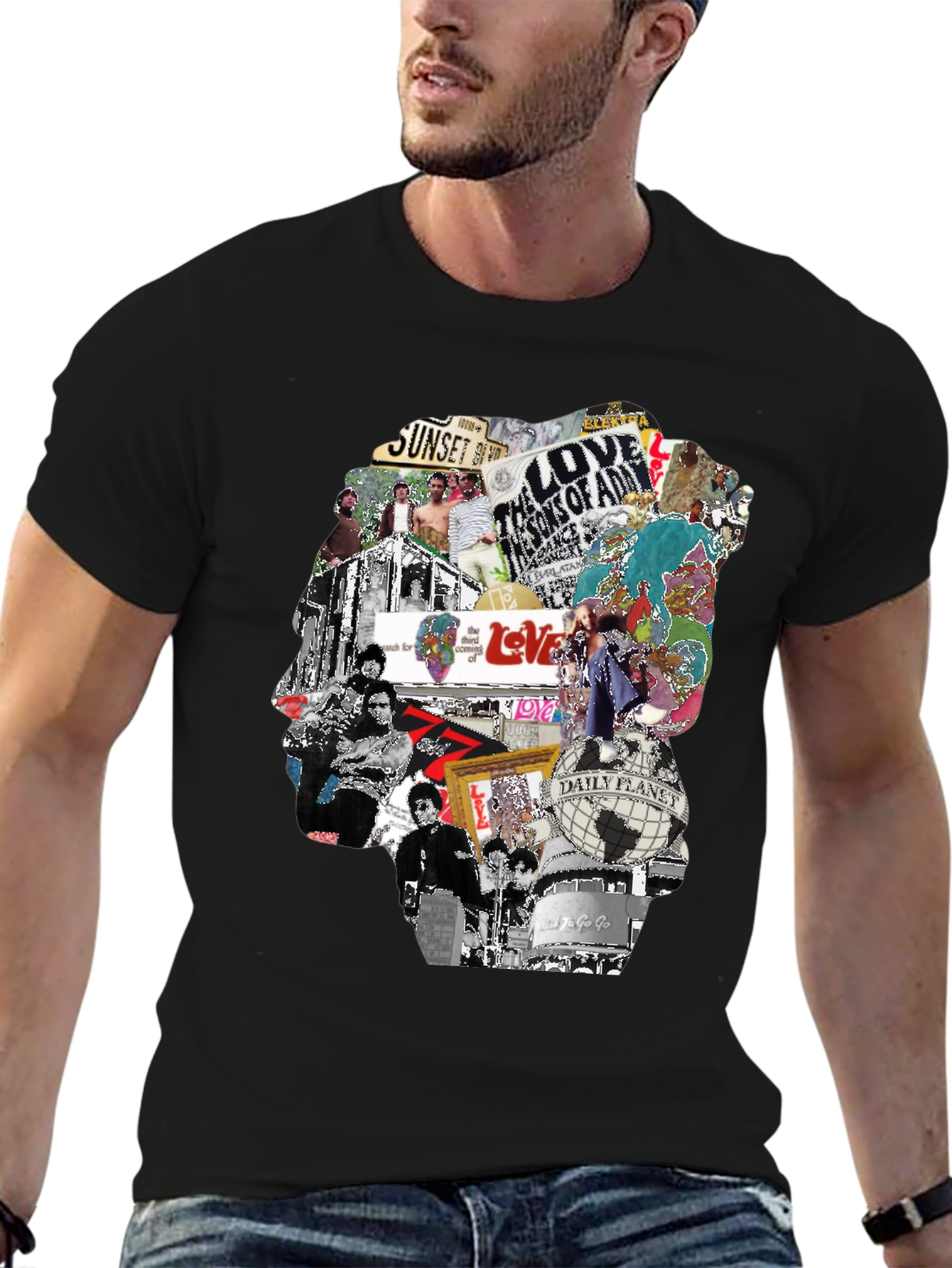 Retro Collage Graphic T-Shirt - Unique Design