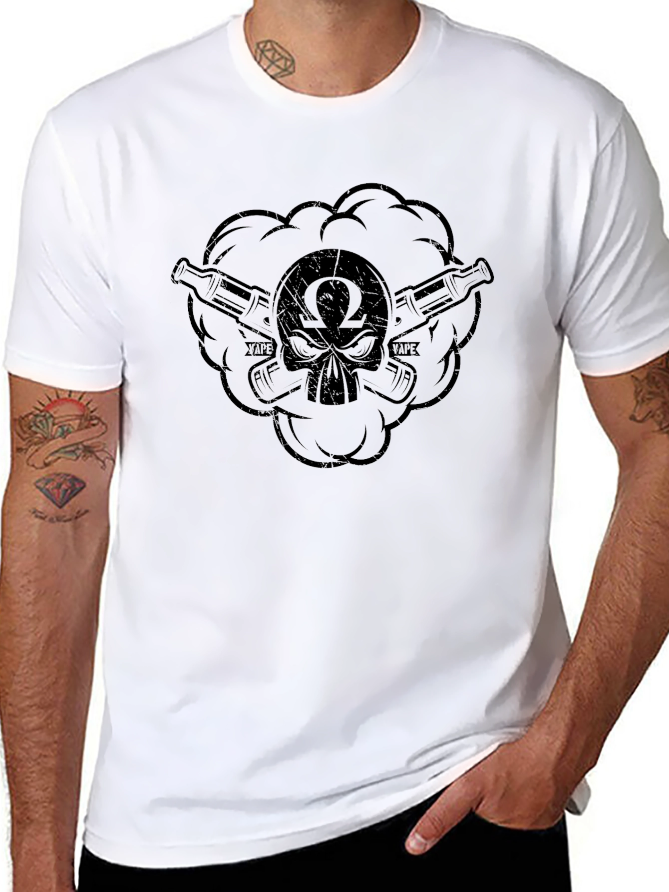 Vape Skull T-Shirt - Black Graphic Tee