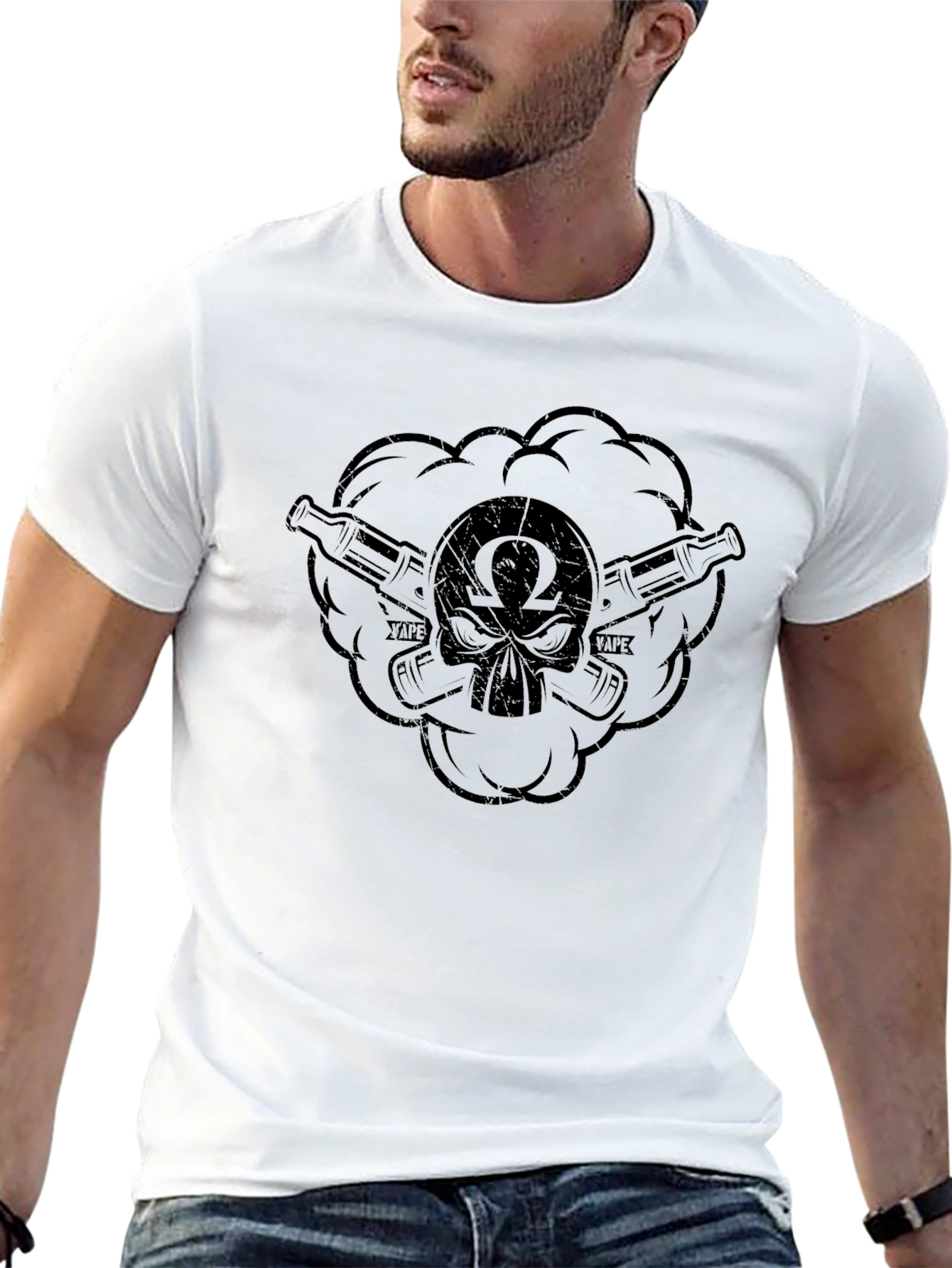 Vape Skull T-Shirt - Black Graphic Tee