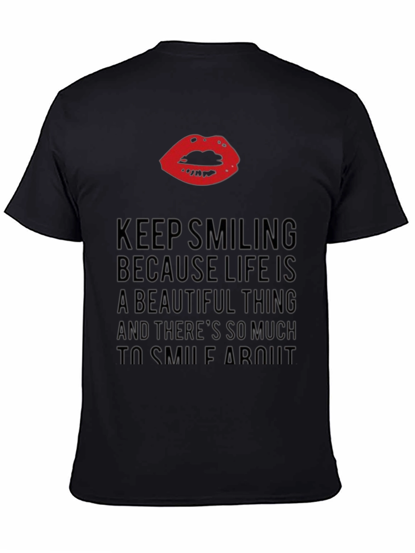 Smile More Black Graphic Tee