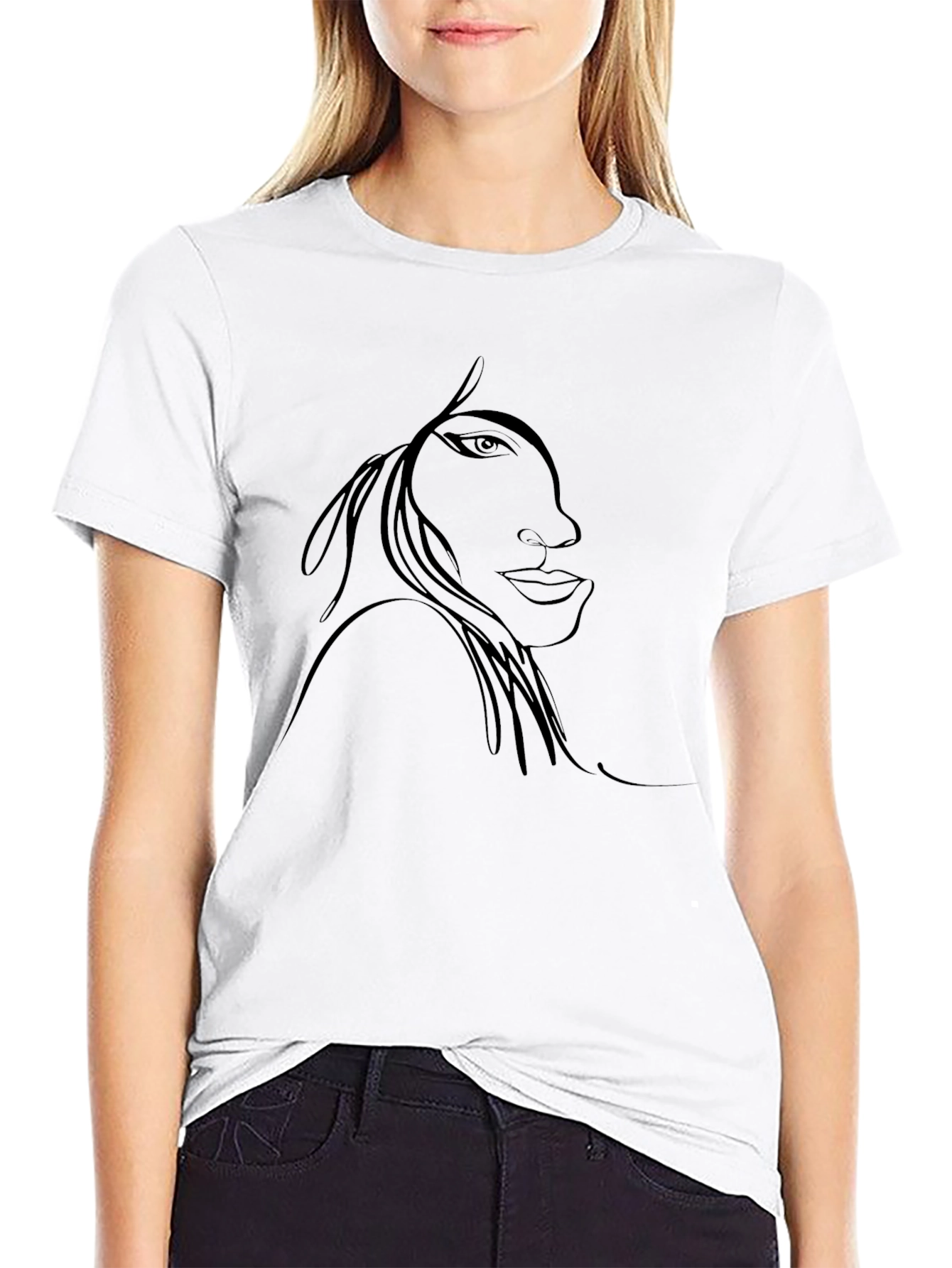 Abstract Face Graphic Tee - Modern Art Shirt