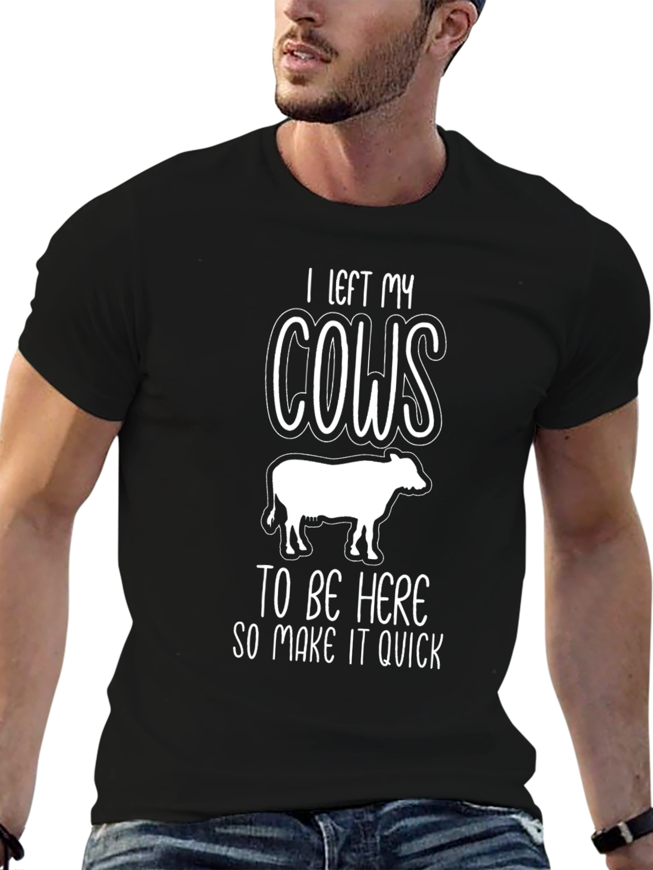 Funny Cow T-Shirt - I Left My Cows