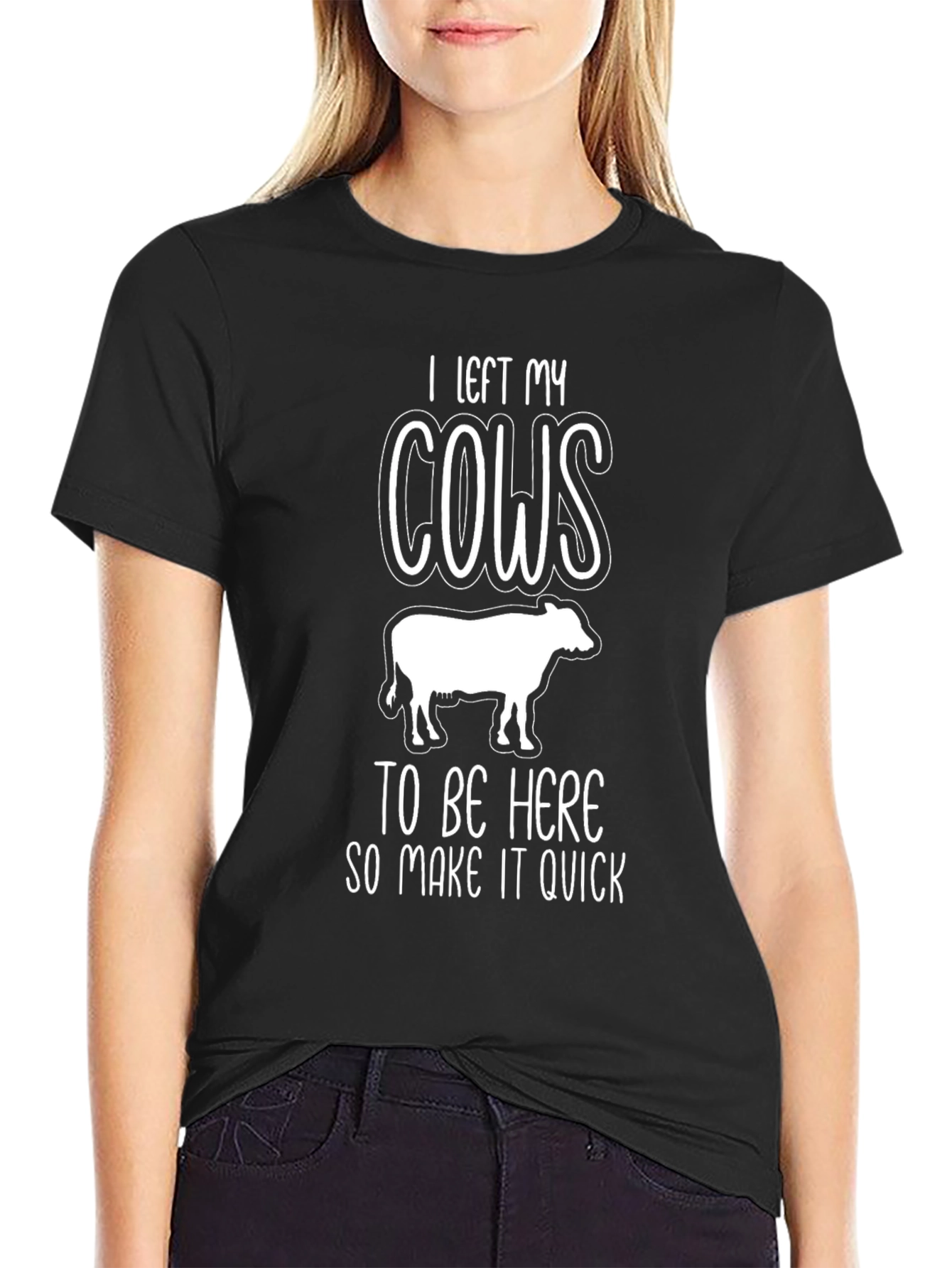 Funny Cow T-Shirt - I Left My Cows