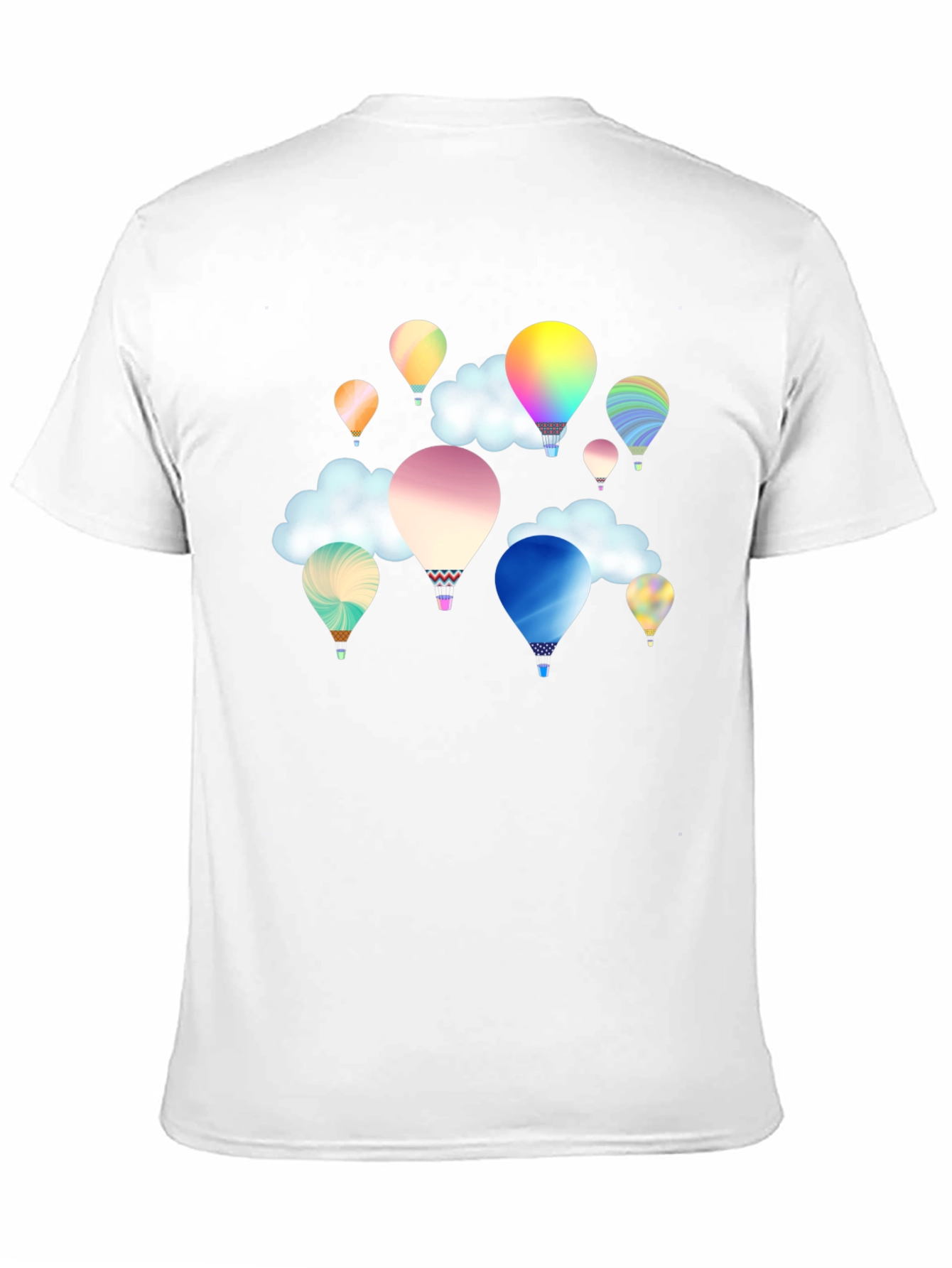 Mens Balloon Print T-Shirt - Black Casual Tee