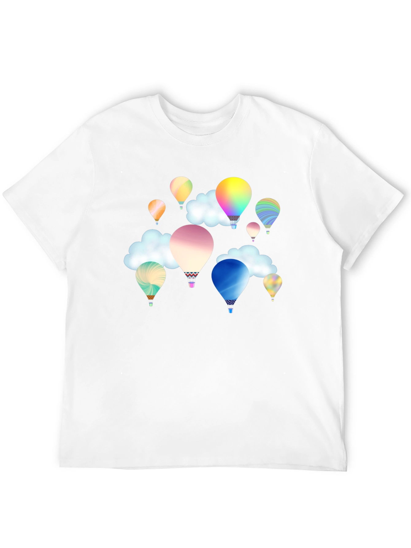 Mens Balloon Print T-Shirt - Black Casual Tee