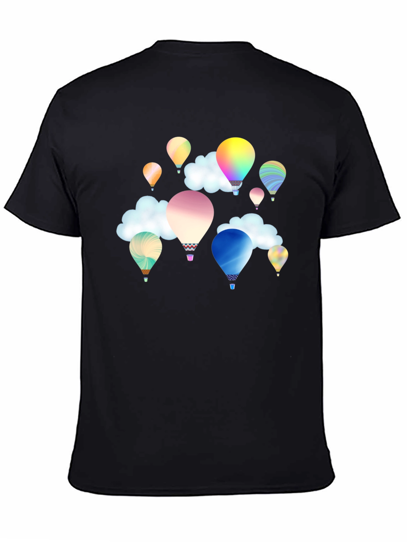Mens Balloon Print T-Shirt - Black Casual Tee