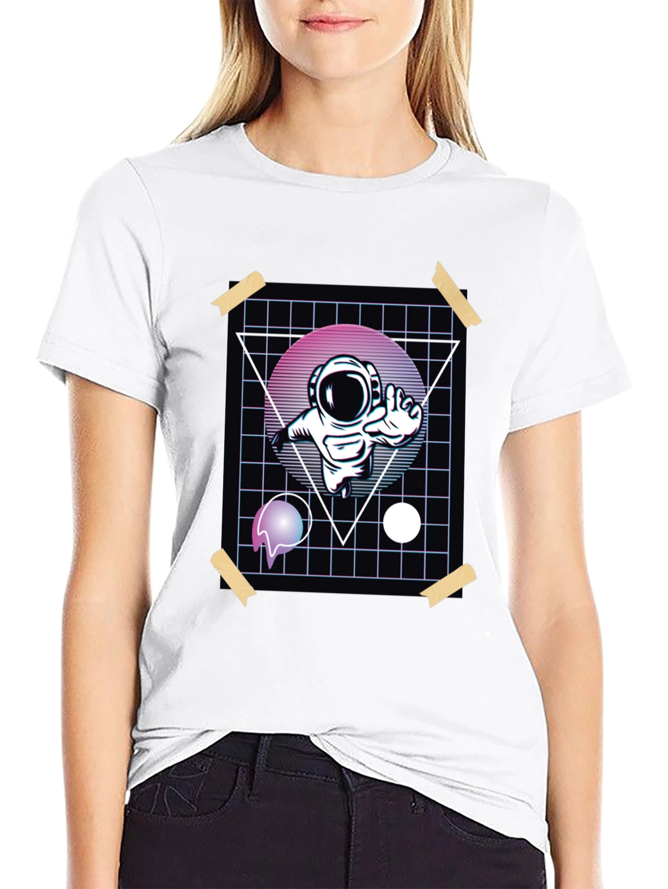 Retro Astronaut T-Shirt - Graphic Print