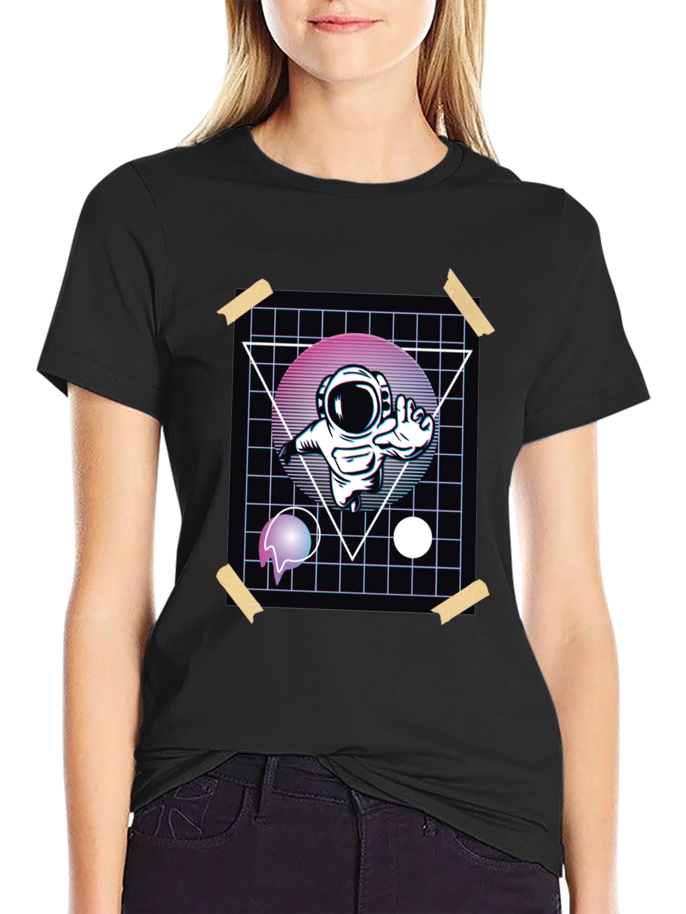 Retro Astronaut T-Shirt - Graphic Print