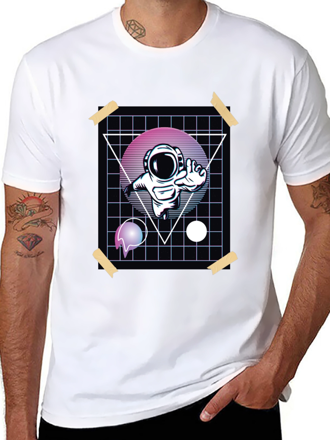 Retro Astronaut T-Shirt - Graphic Print