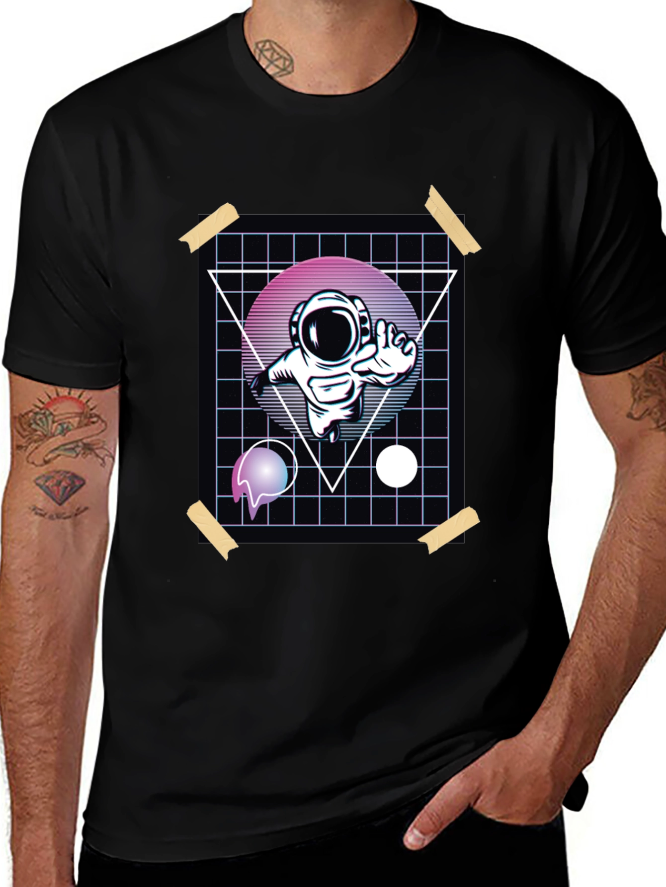 Retro Astronaut T-Shirt - Graphic Print