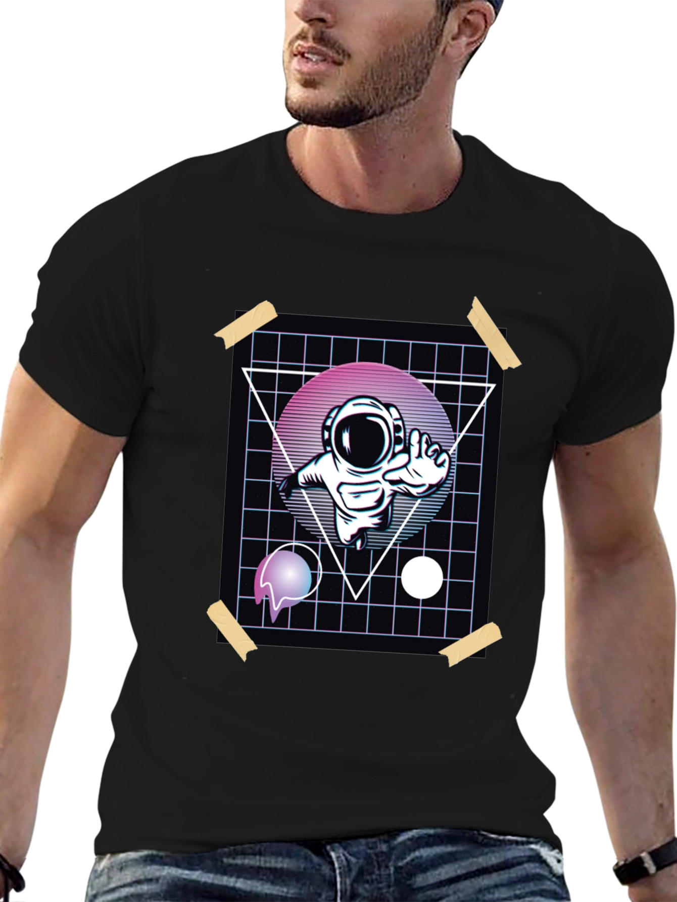 Retro Astronaut T-Shirt - Graphic Print