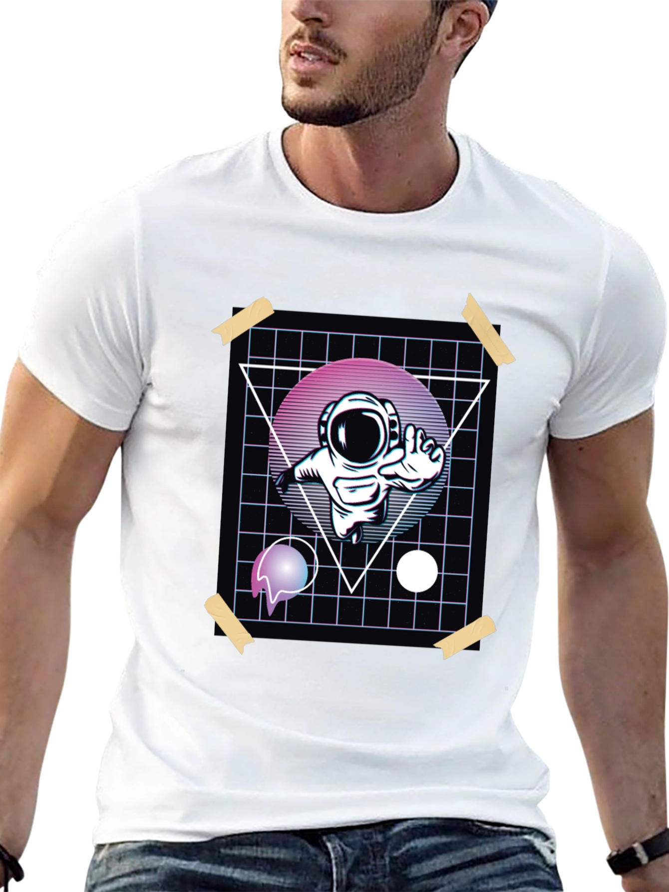 Retro Astronaut T-Shirt - Graphic Print