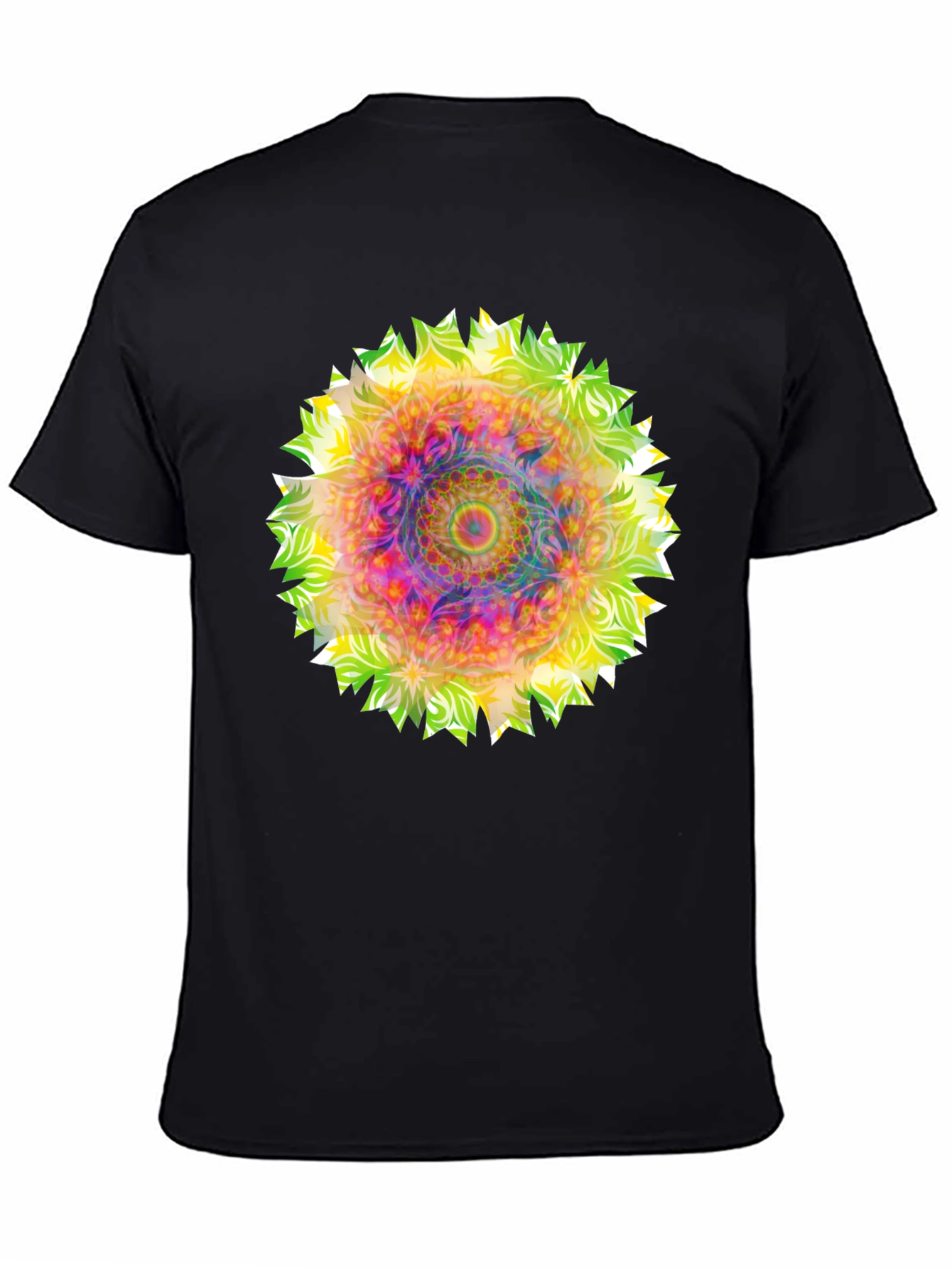 Psychedelic Mandala Graphic Tee - Black