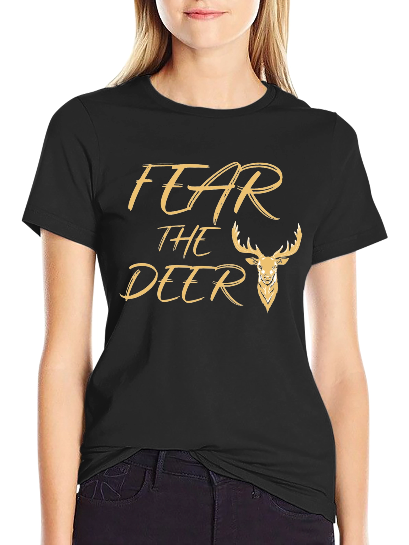 Fear the Deer Black Graphic Tee