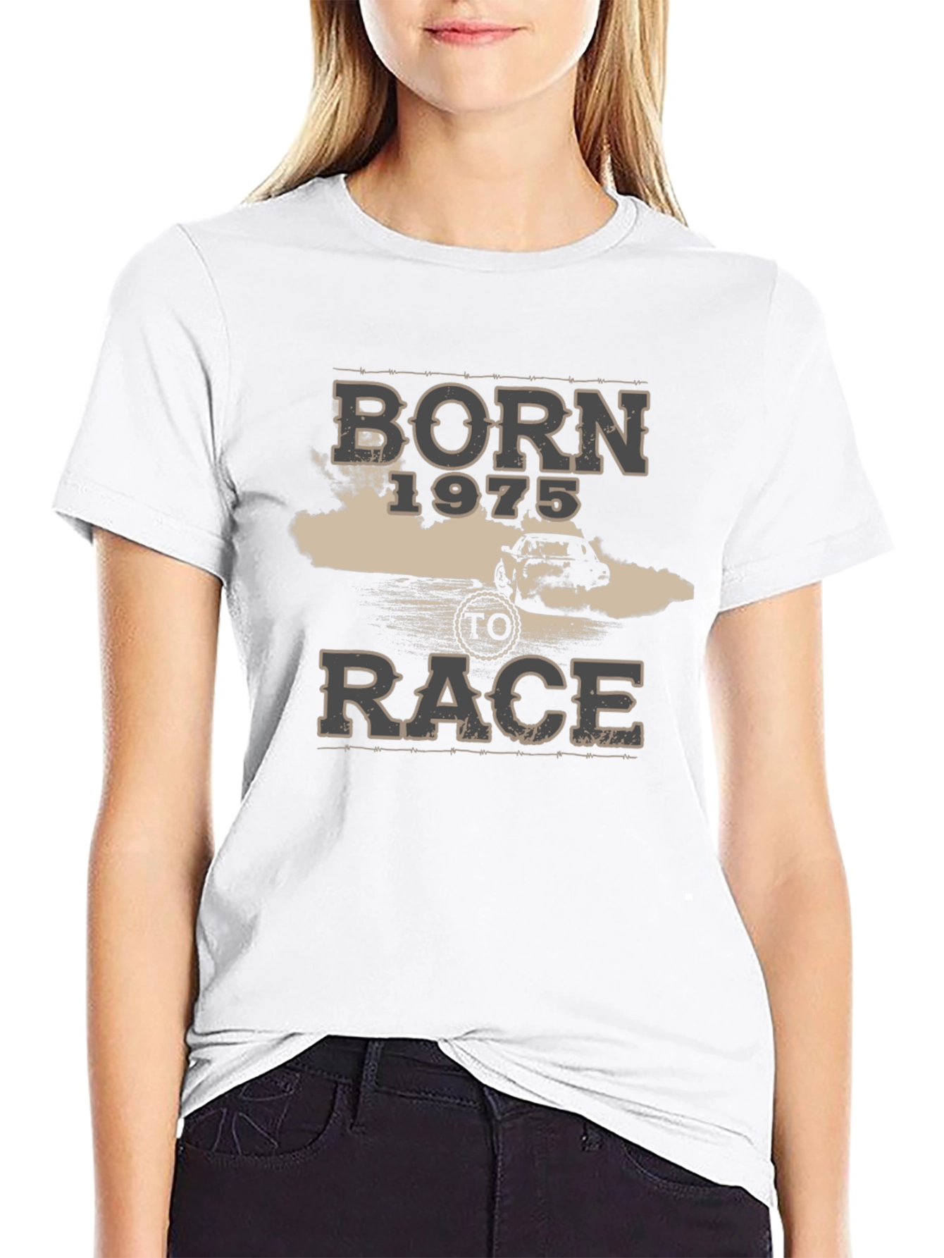 Born 1975 To Race Black T-Shirt