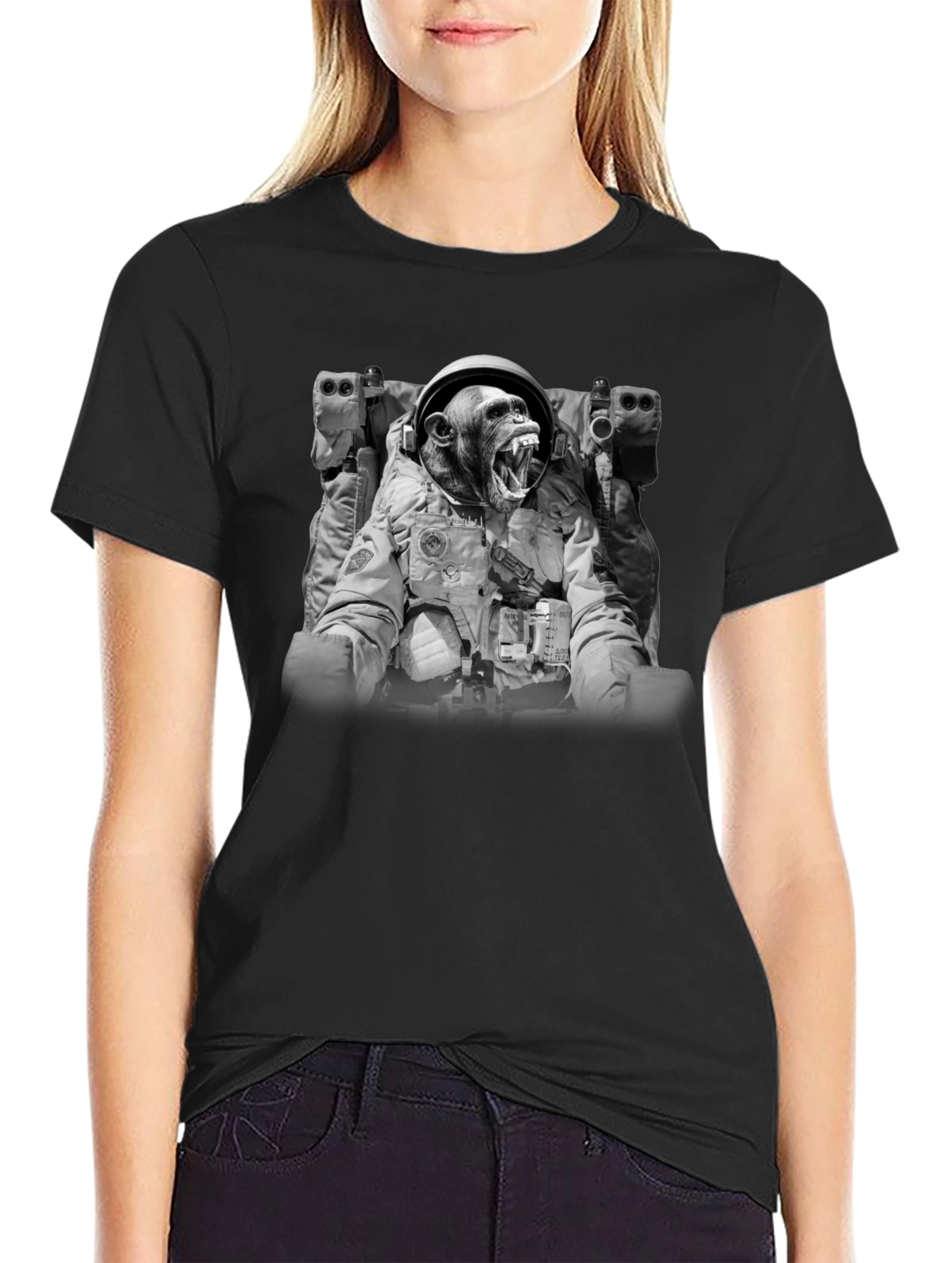 Ape Astronaut Graphic T-Shirt - Space Monkey Design