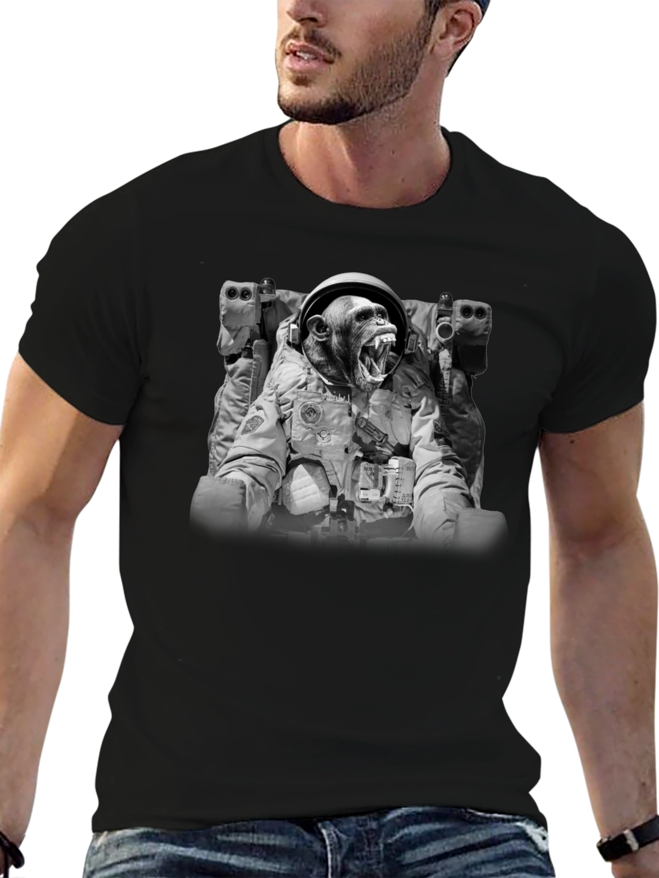 Ape Astronaut Graphic T-Shirt - Space Monkey Design