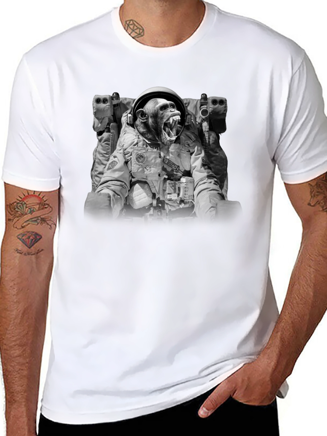 Ape Astronaut Graphic T-Shirt - Space Monkey Design