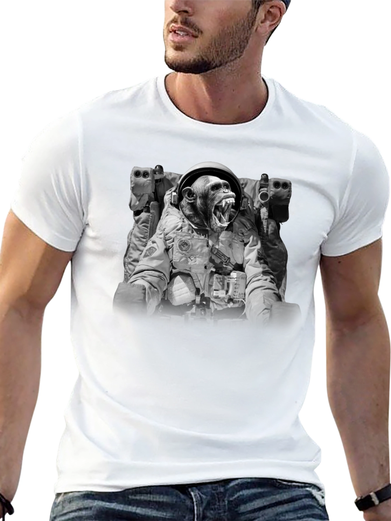 Ape Astronaut Graphic T-Shirt - Space Monkey Design