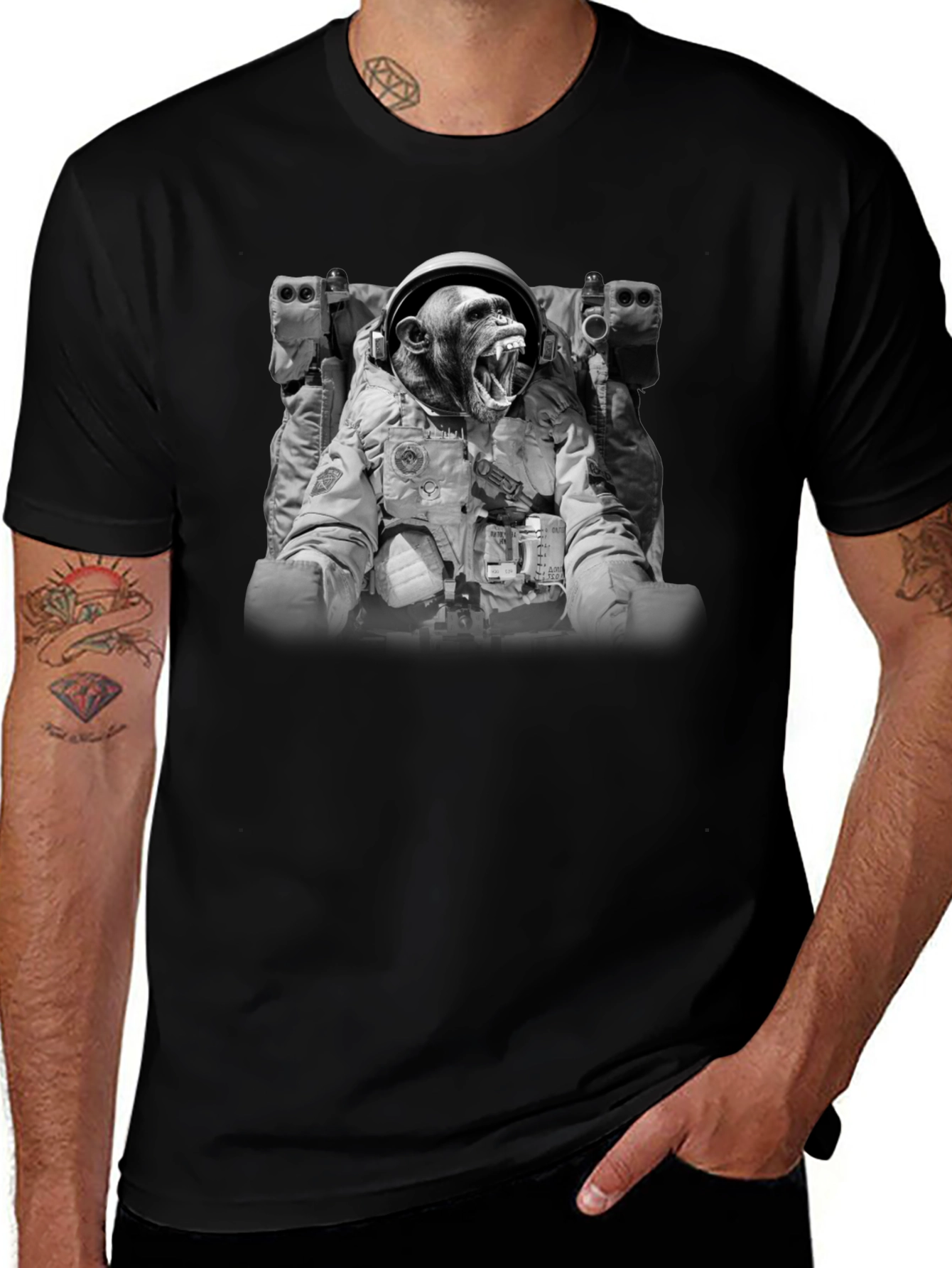 Ape Astronaut Graphic T-Shirt - Space Monkey Design